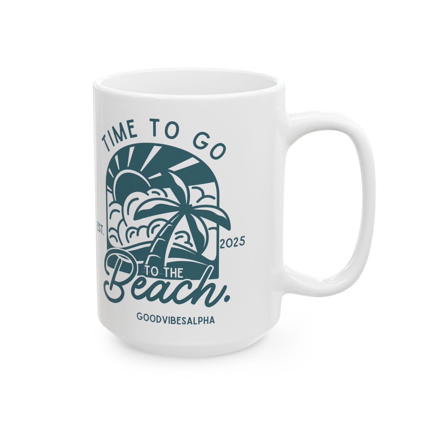 Ceramic Coffee Mug, Time To Go To The Beach (TOW) | Gift for Coffee Lovers, Office Decor,