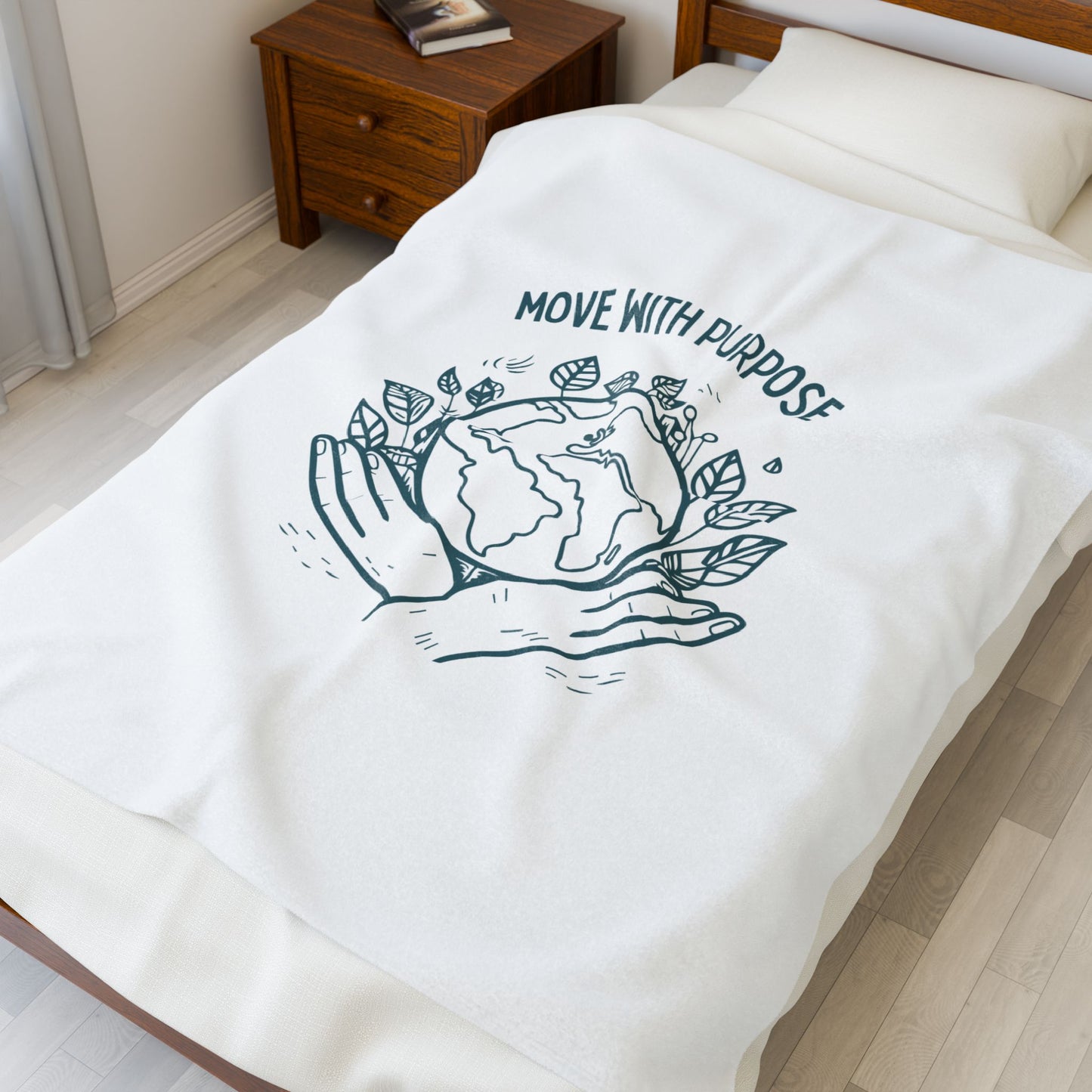Move with Purpose Velveteen Plush Blanket – Ultra-Soft, Warm & Durable for Home & Gifts