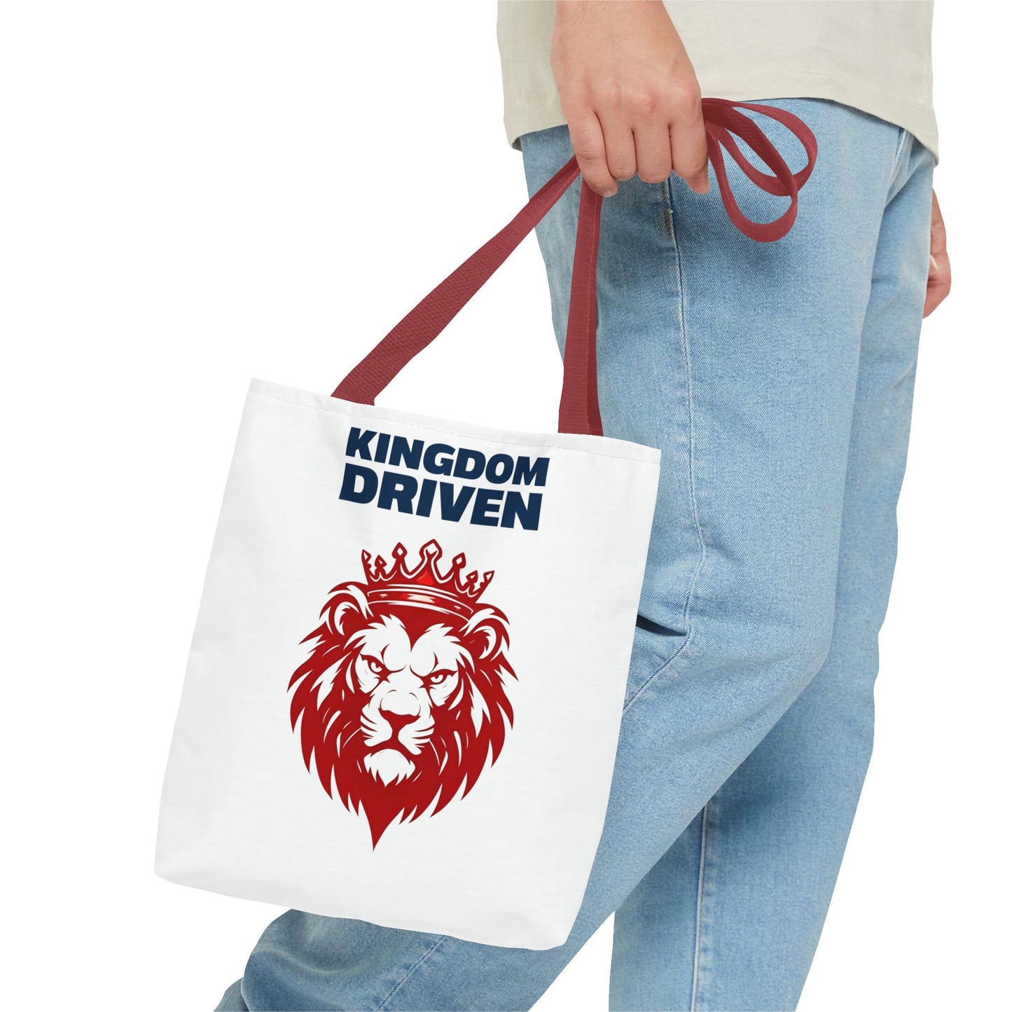 Kingdom Driven Lion Tote Bag β Durable Canvas Bag with Inspirational Design for Everyday Use