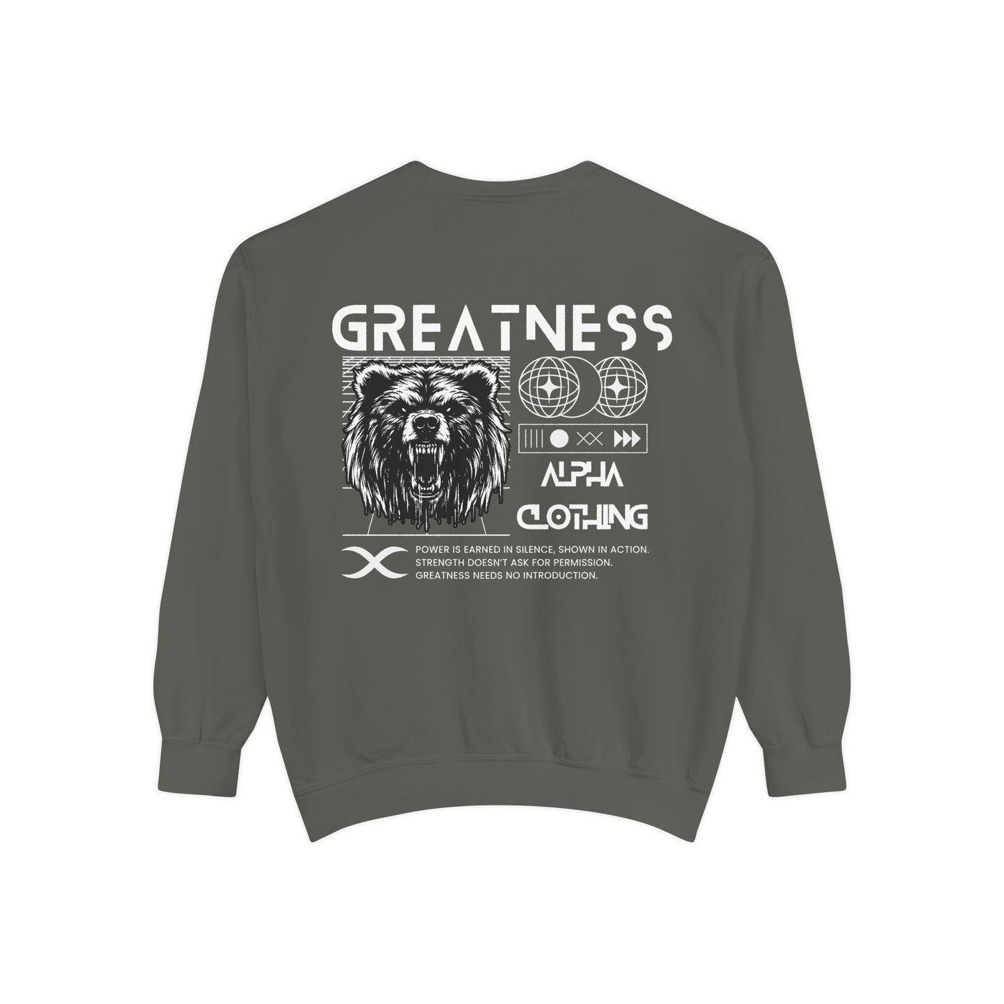Greatness (White) Unisex Heavyweight Sweatshirt , Soft, Warm & Durable for Everyday Comfort