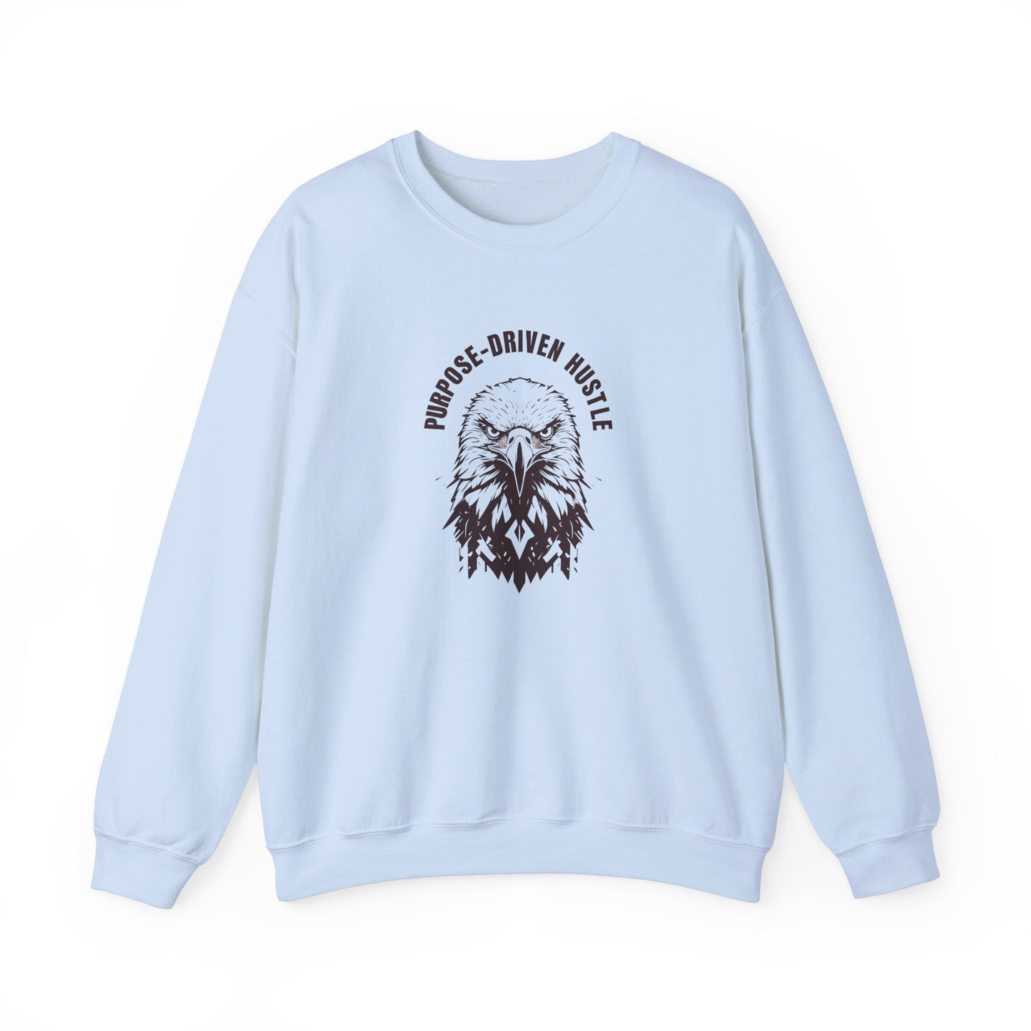 Purpose-Driven Hustle Crewneck Sweatshirt – 50/50 Cotton-Poly Blend, Ribbed Cuffs & Hem, Durable & Comfortable