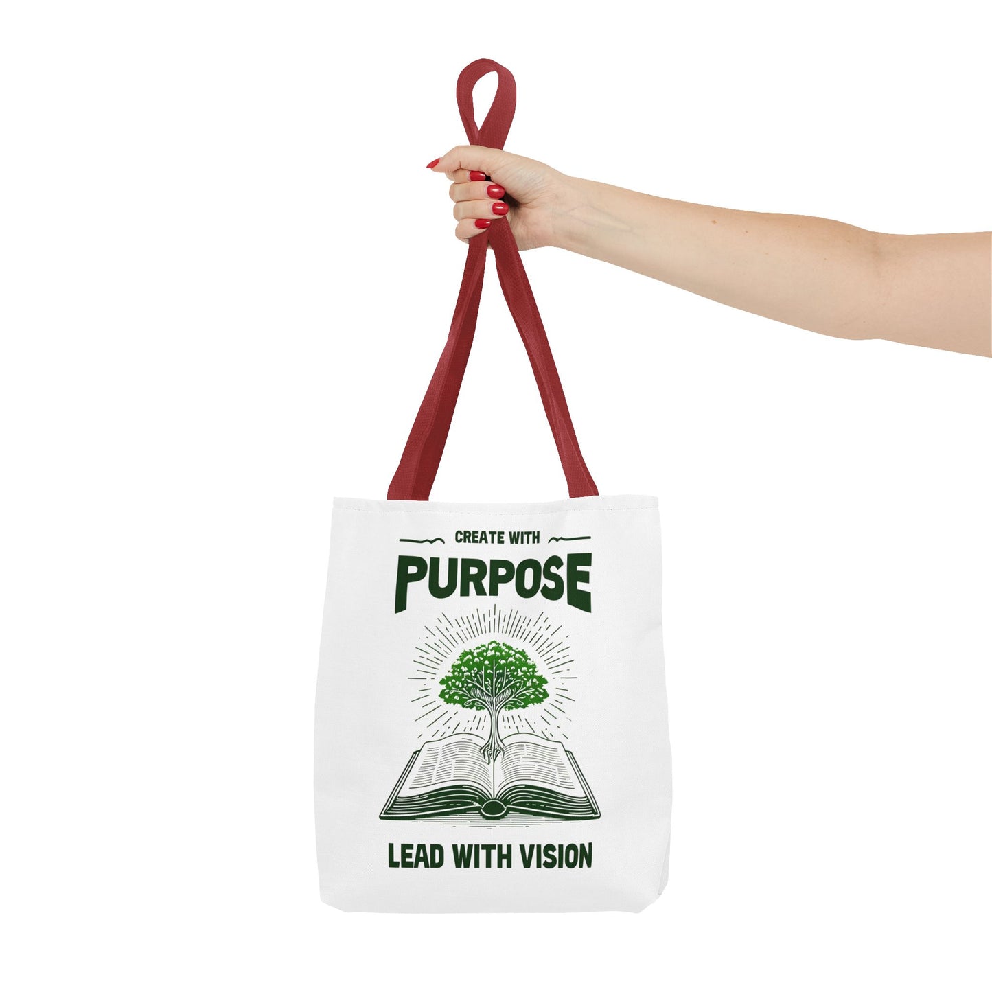 Create With Purpose Tote Bag β Durable Canvas Bag with Inspirational Tree and Vision Design for Everyday Use