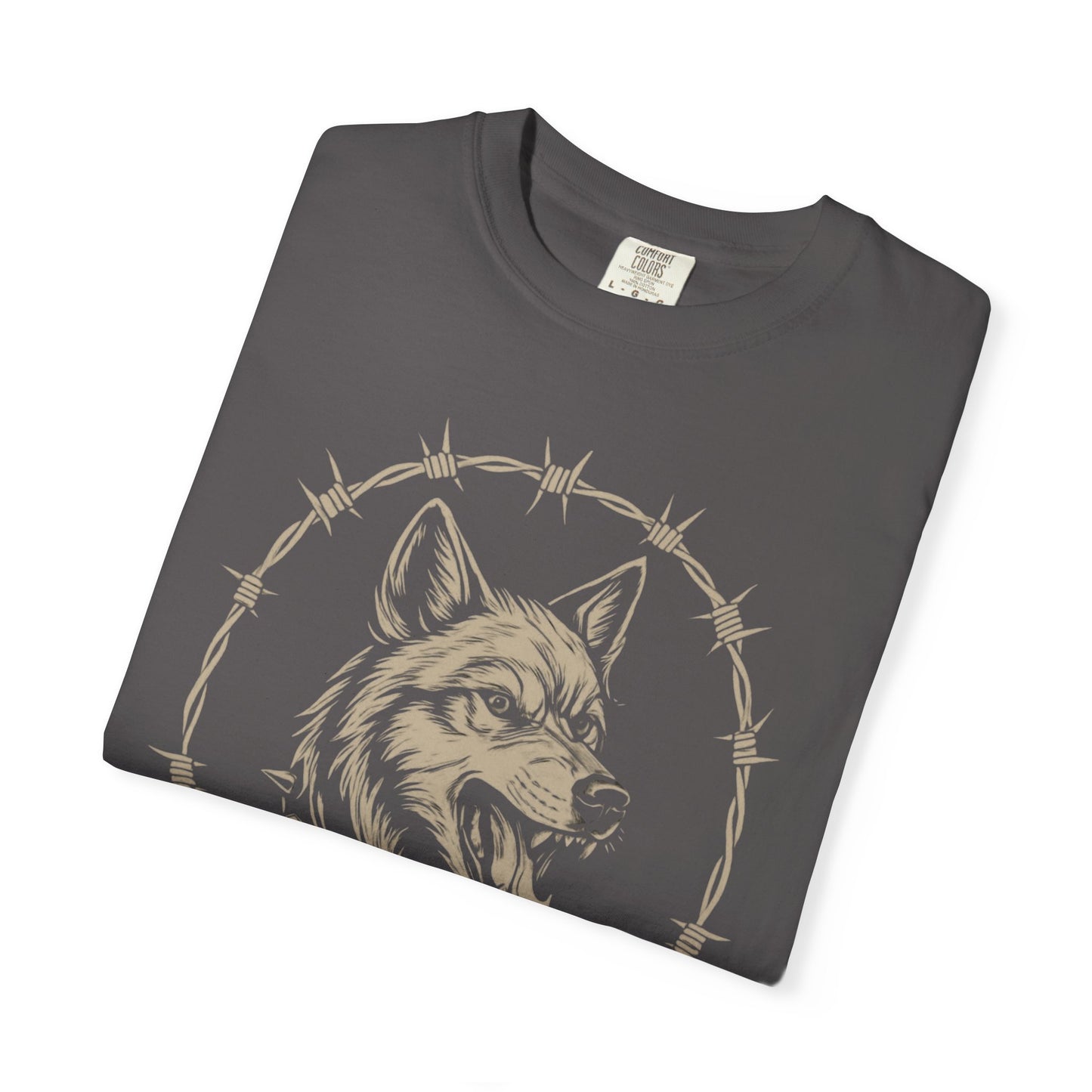 Good Vibes Alpha Wolf Unisex Garment-Dyed T-Shirt – Casual Everyday Fit, Streetwear Vibes, Soft Cotton