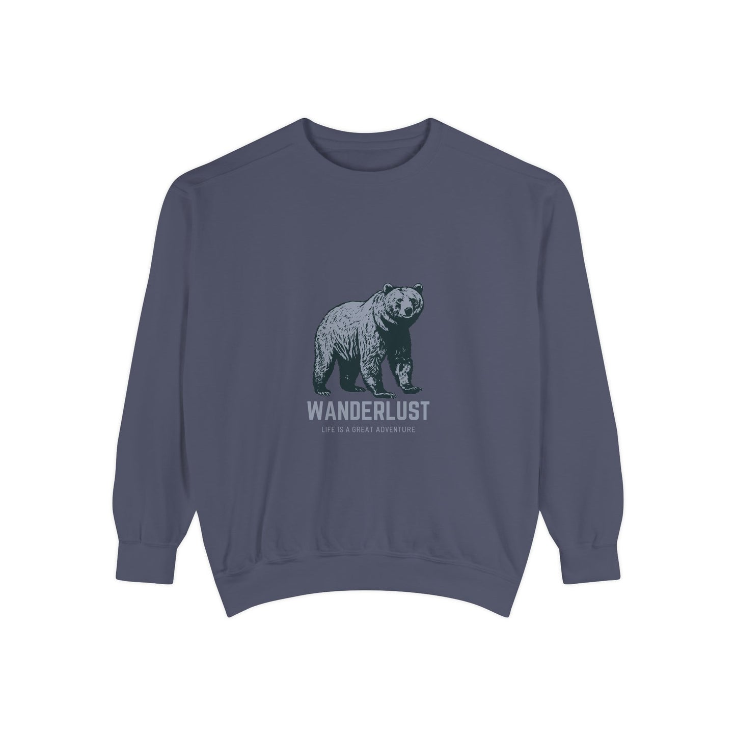 Wanderlust (Grey) Unisex Heavyweight Sweatshirt , Soft, Warm & Durable for Everyday Comfort