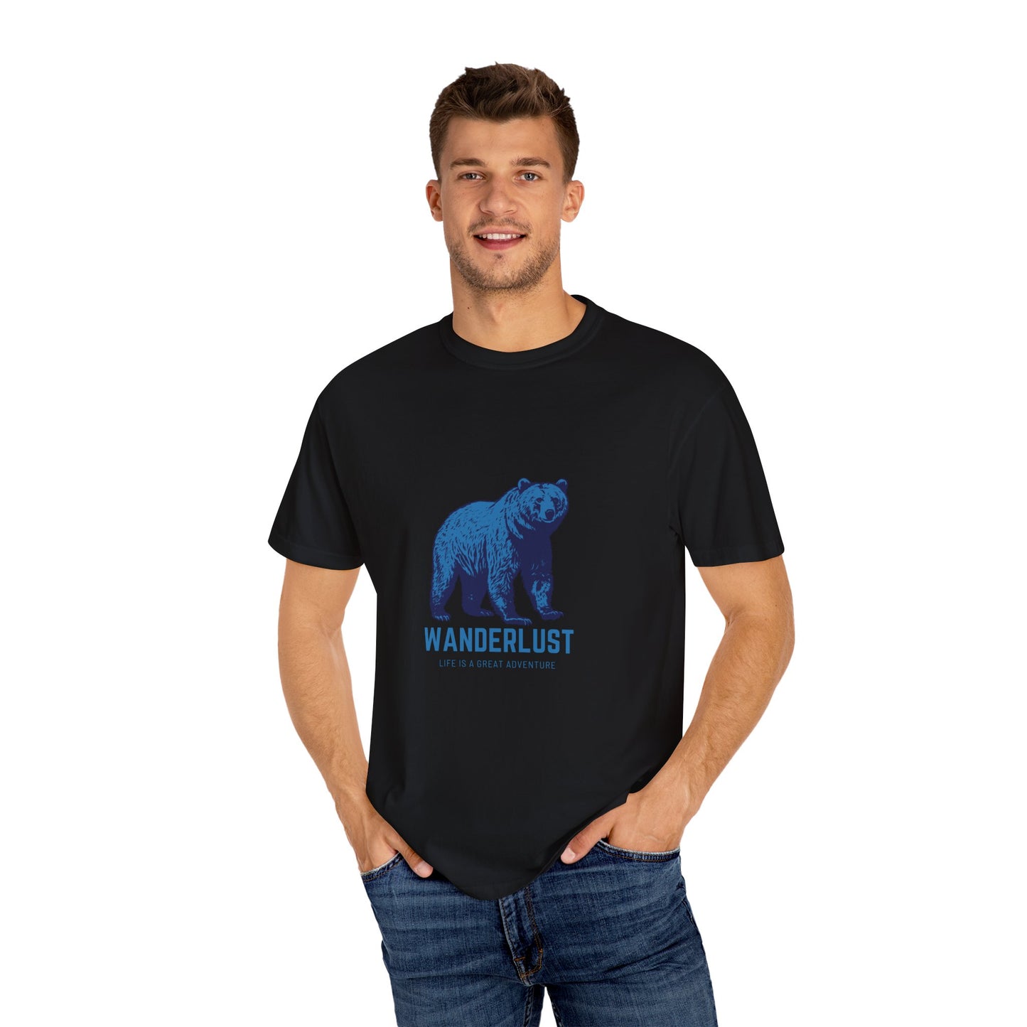 Wanderlust (Blue) Unisex Garment-Dyed T-Shirt – Soft, Durable & Comfortable Everyday Wear
