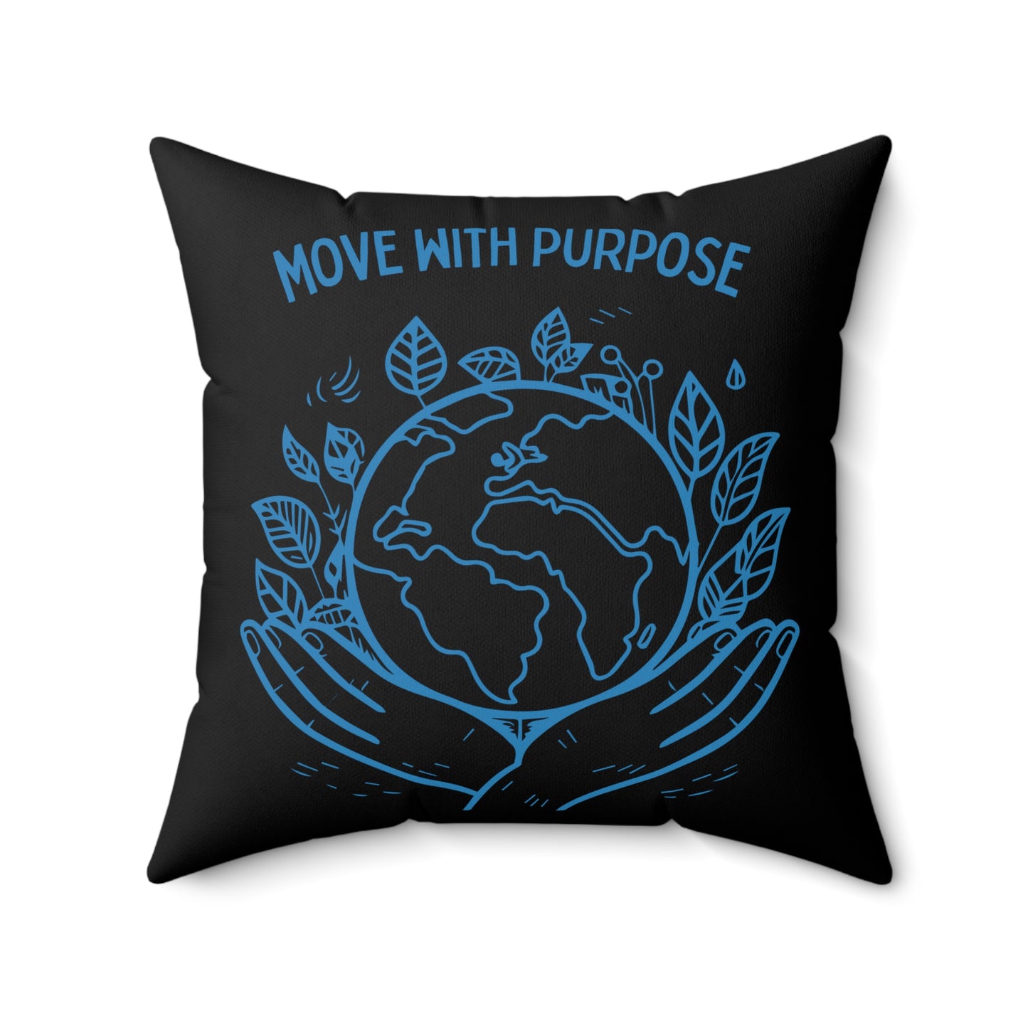 Move with Purpose Soft & Durable Square Pillow – Plush Polyester Cushion for Home & Office Decor