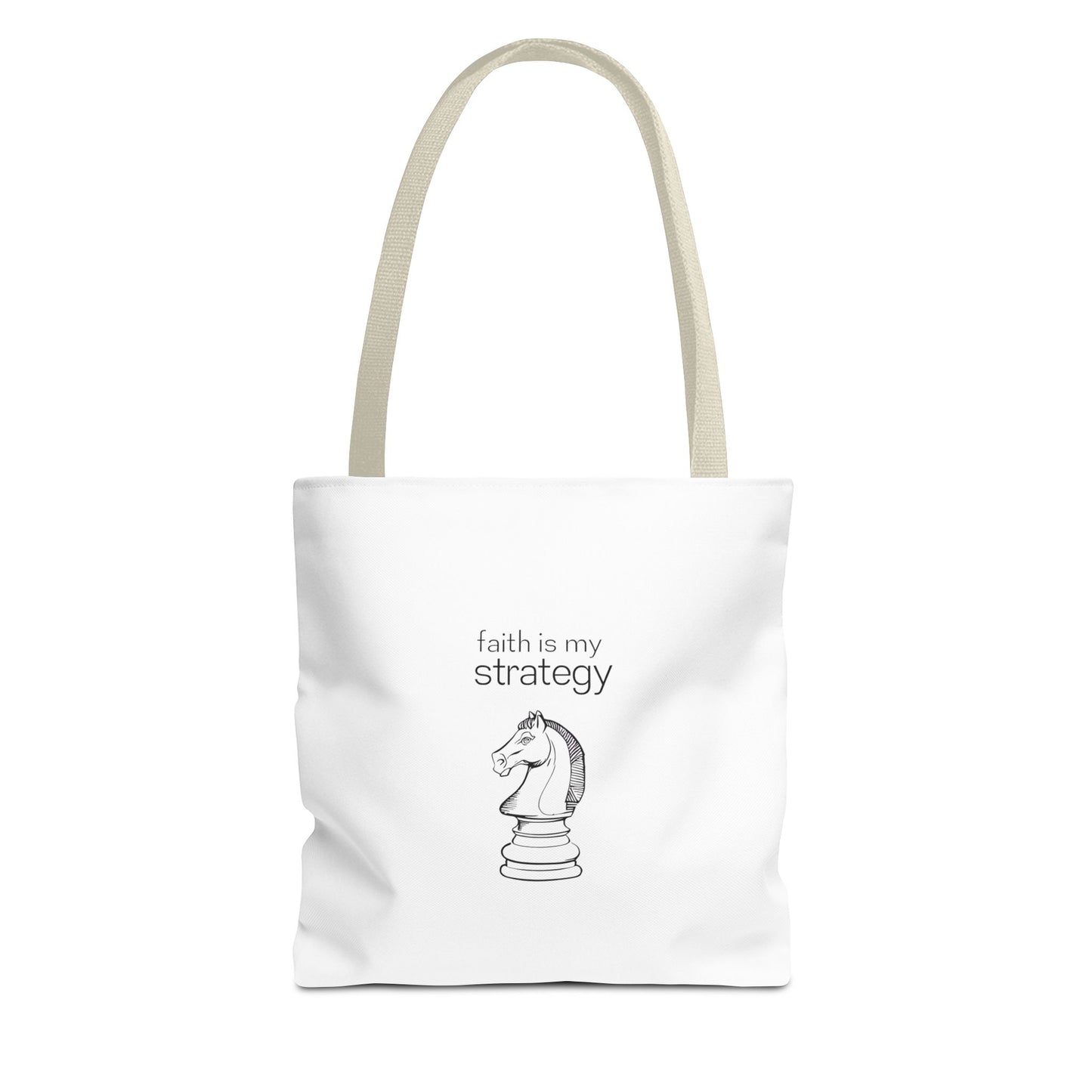 Faith Is My Strategy Tote Bag β Durable Canvas Bag with Inspirational Design for Everyday Use