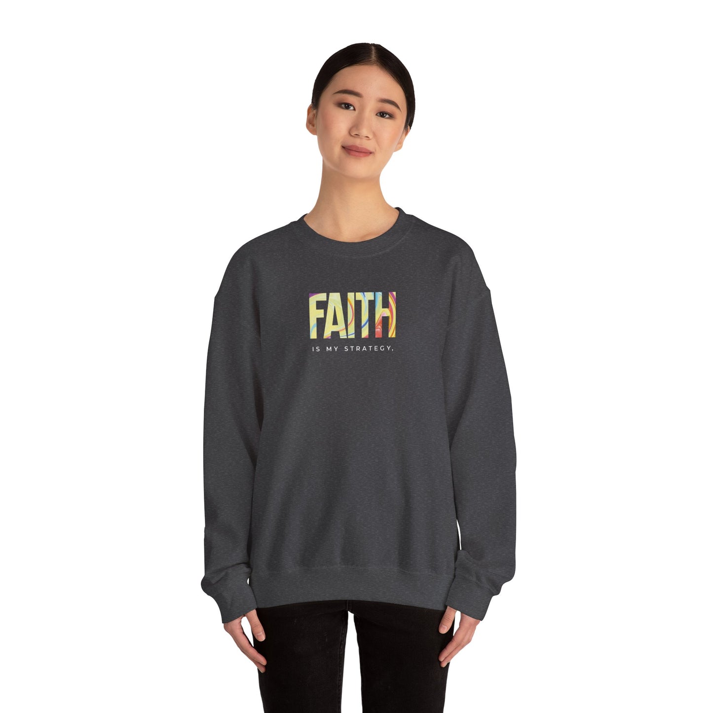 Faith is My Strategy Crewneck Sweatshirt – Soft & Cozy Unisex Pullover for Casual & Streetwear Style