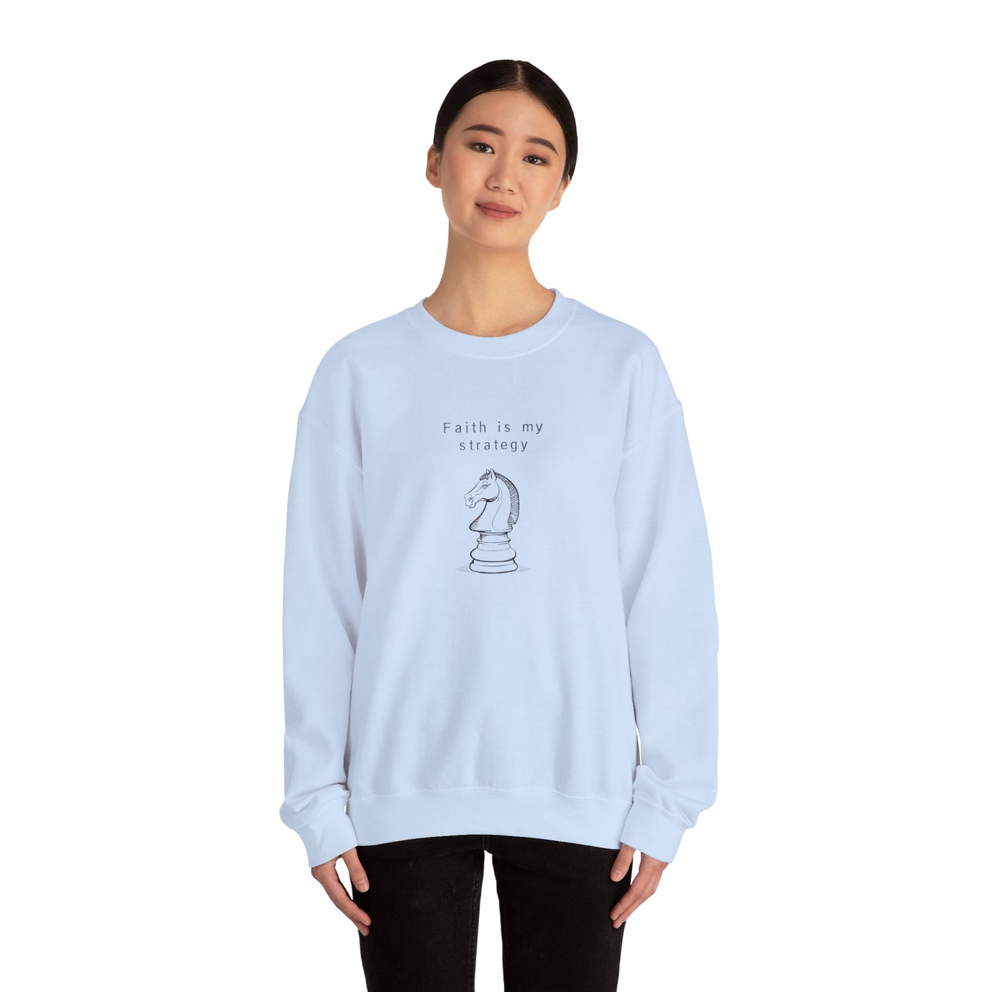 Faith is My Strategy Crewneck Sweatshirt – Soft & Cozy Unisex Pullover for Casual & Streetwear Style