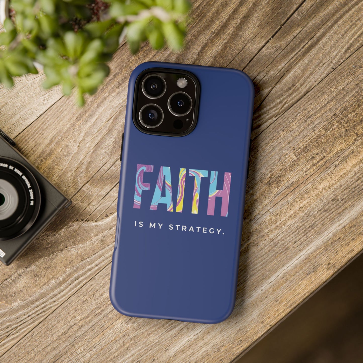 Faith Is My Strategy Phone Case - Artistic Faith-Inspired Design for iPhone 12 to iPhone 16
