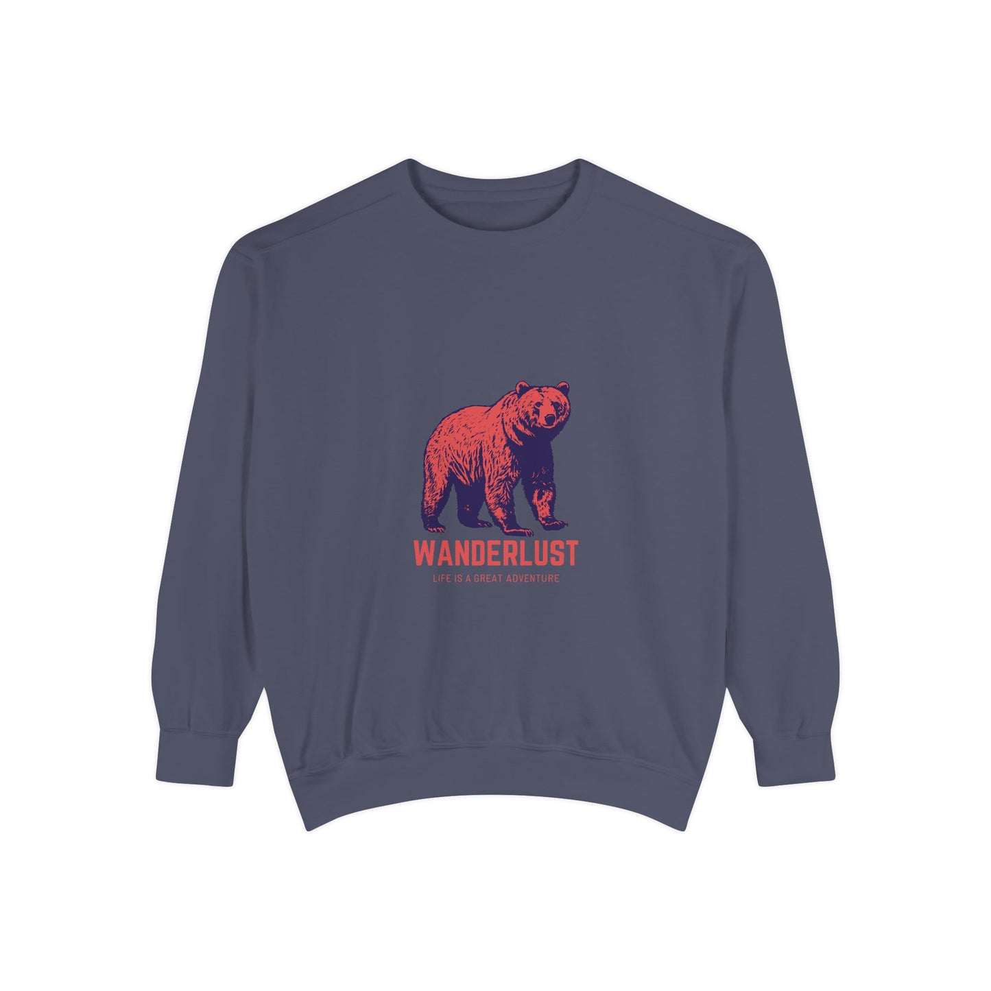 Wanderlust (Red) Unisex Heavyweight Sweatshirt , Soft, Warm & Durable for Everyday Comfort