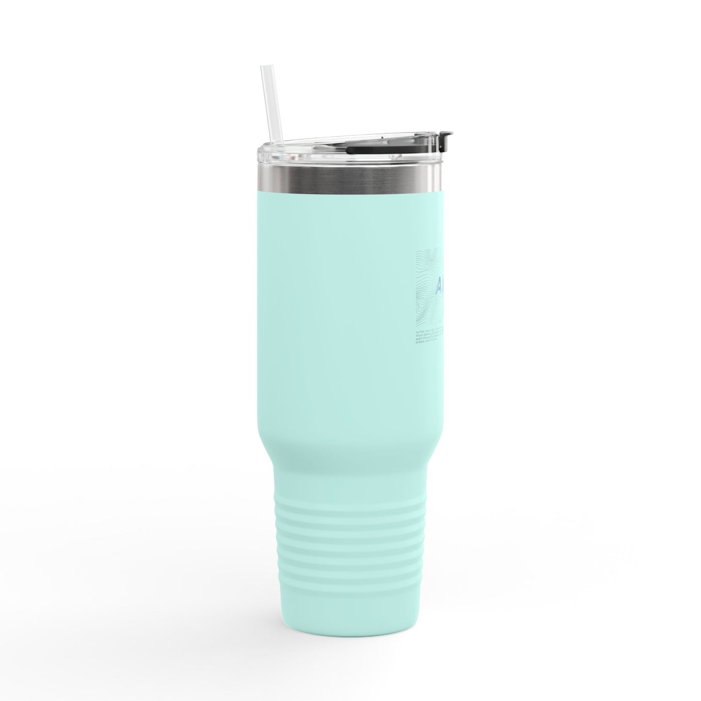 Alpha Waves (Teal) Insulated Travel Mug 40oz | Coffee Tumbler, Tea Cup, Gift for Him Her, Road Trip Mug, Personalized