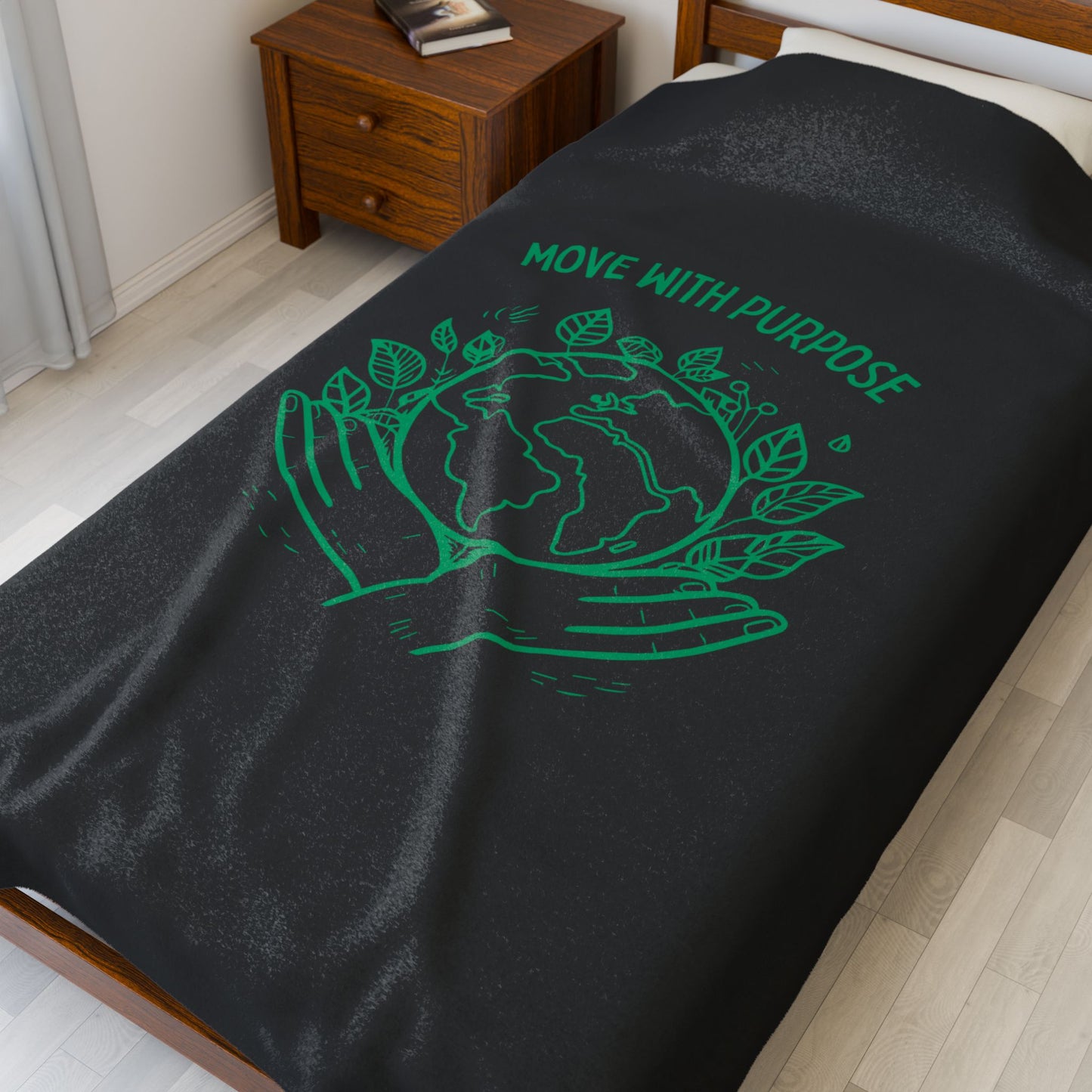 Move with Purpose Velveteen Plush Blanket – Ultra-Soft, Warm & Durable for Home & Gifts