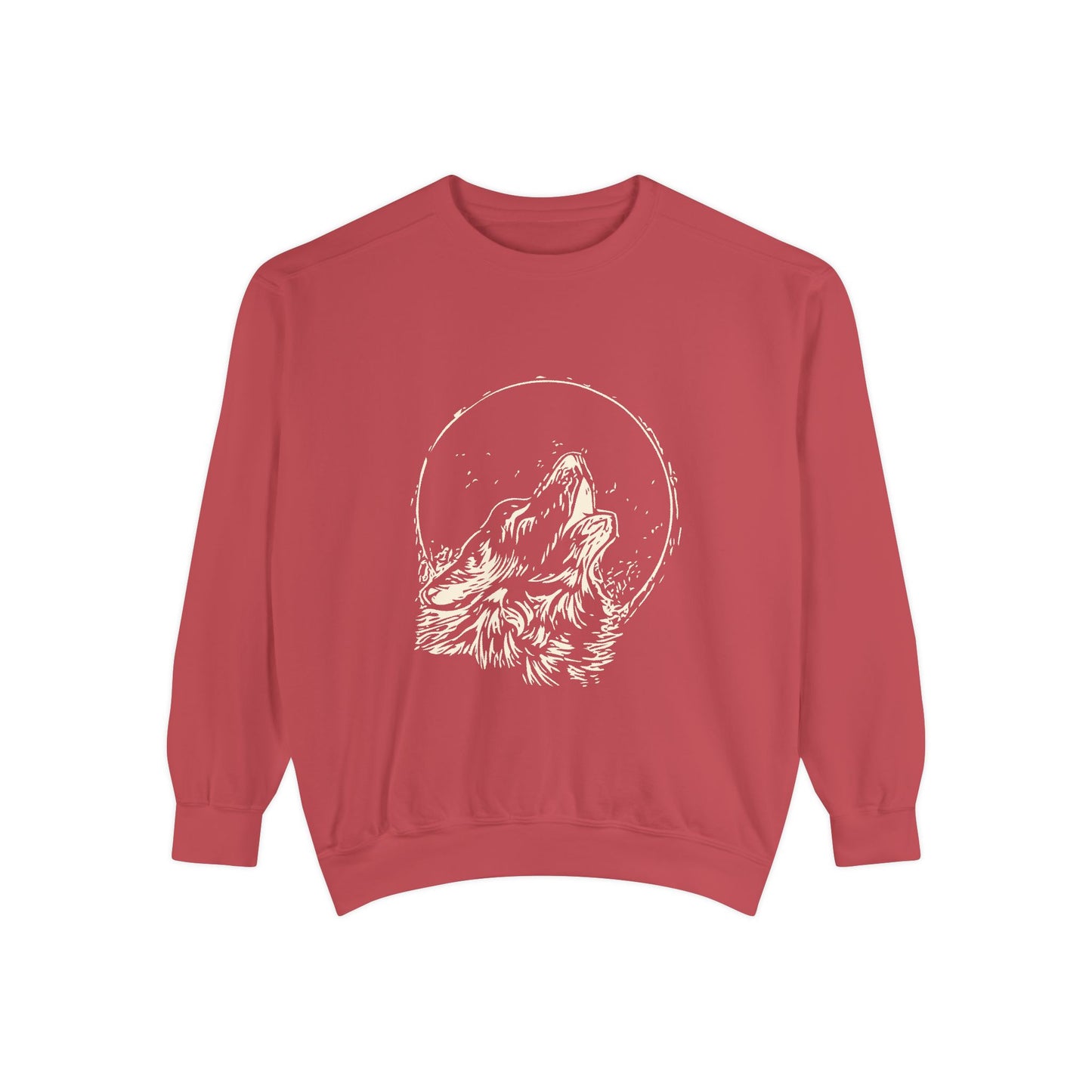 Howling Wolf (Ivory) Unisex Heavyweight Sweatshirt , Soft, Warm & Durable for Everyday Comfort