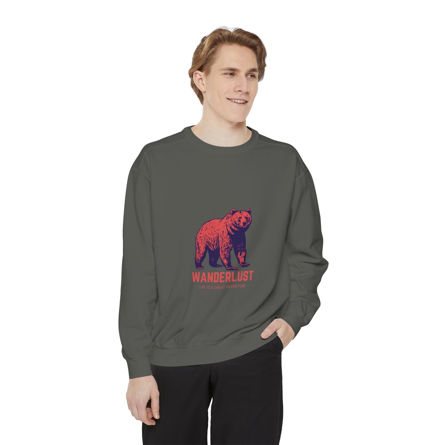 Wanderlust (Red) Unisex Heavyweight Sweatshirt , Soft, Warm & Durable for Everyday Comfort