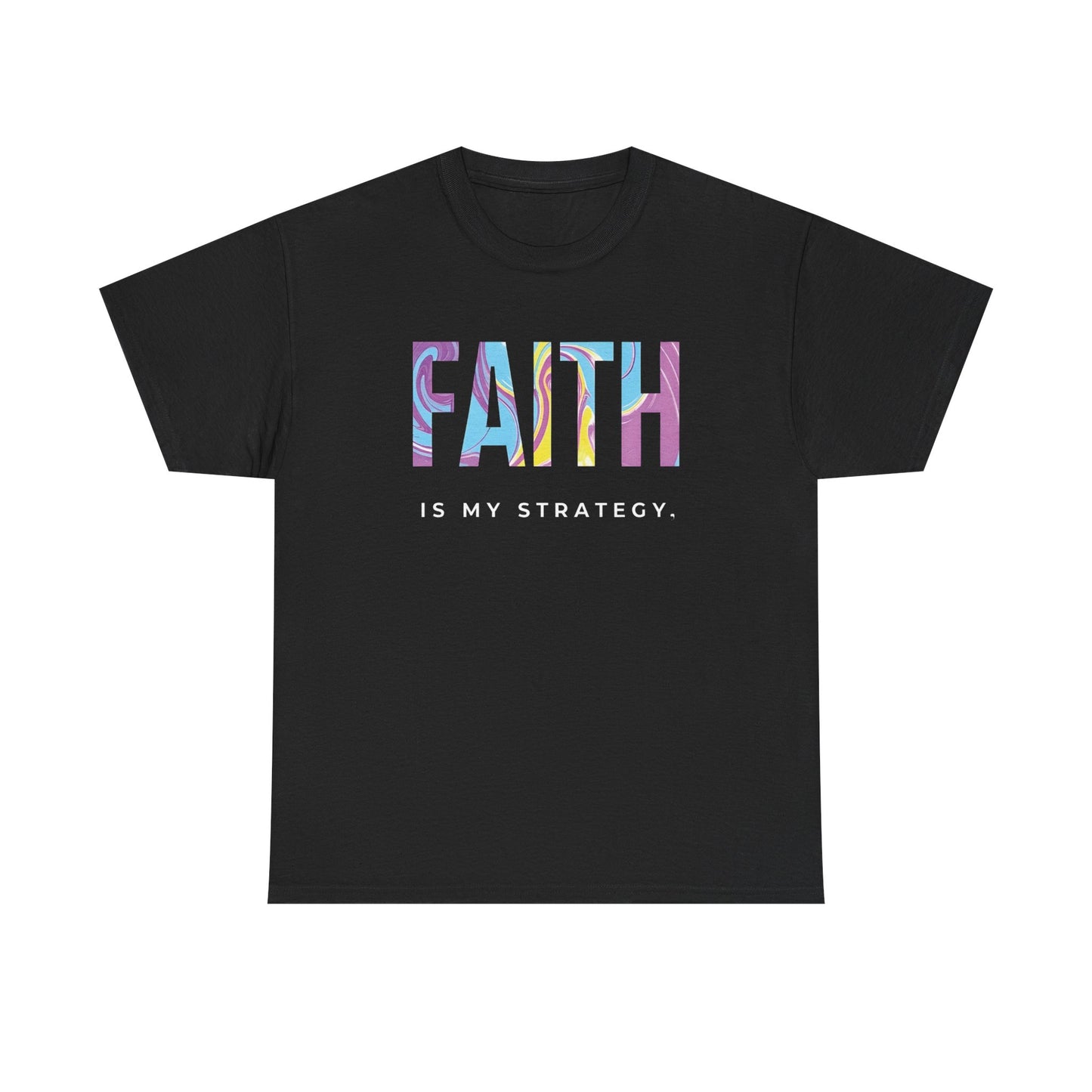 Faith Is My Strategy Heavy Cotton T-Shirt β Inspirational Unisex Tee for Casual & Everyday Wear
