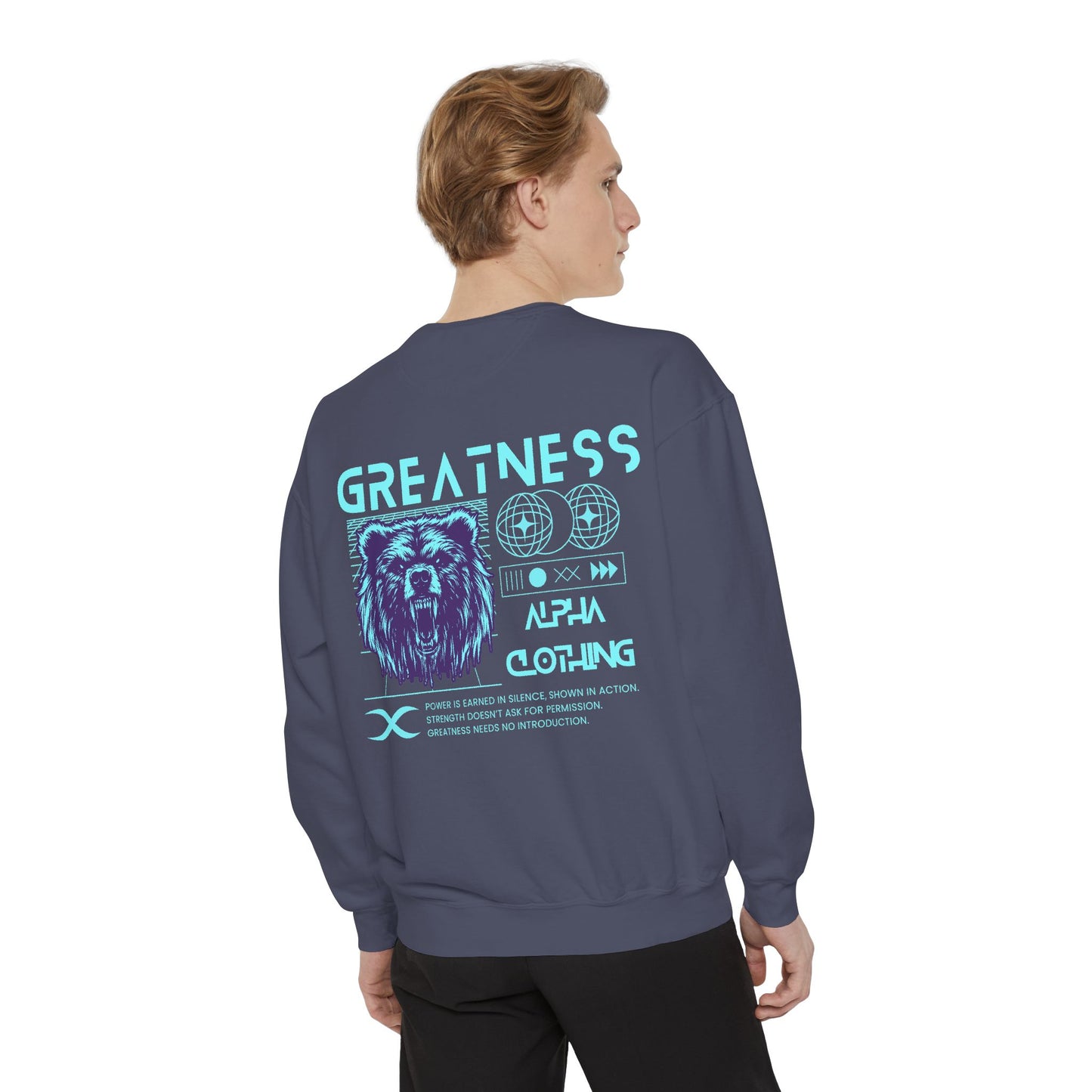 Greatness (Aqua) Unisex Heavyweight Sweatshirt , Soft, Warm & Durable for Everyday Comfort