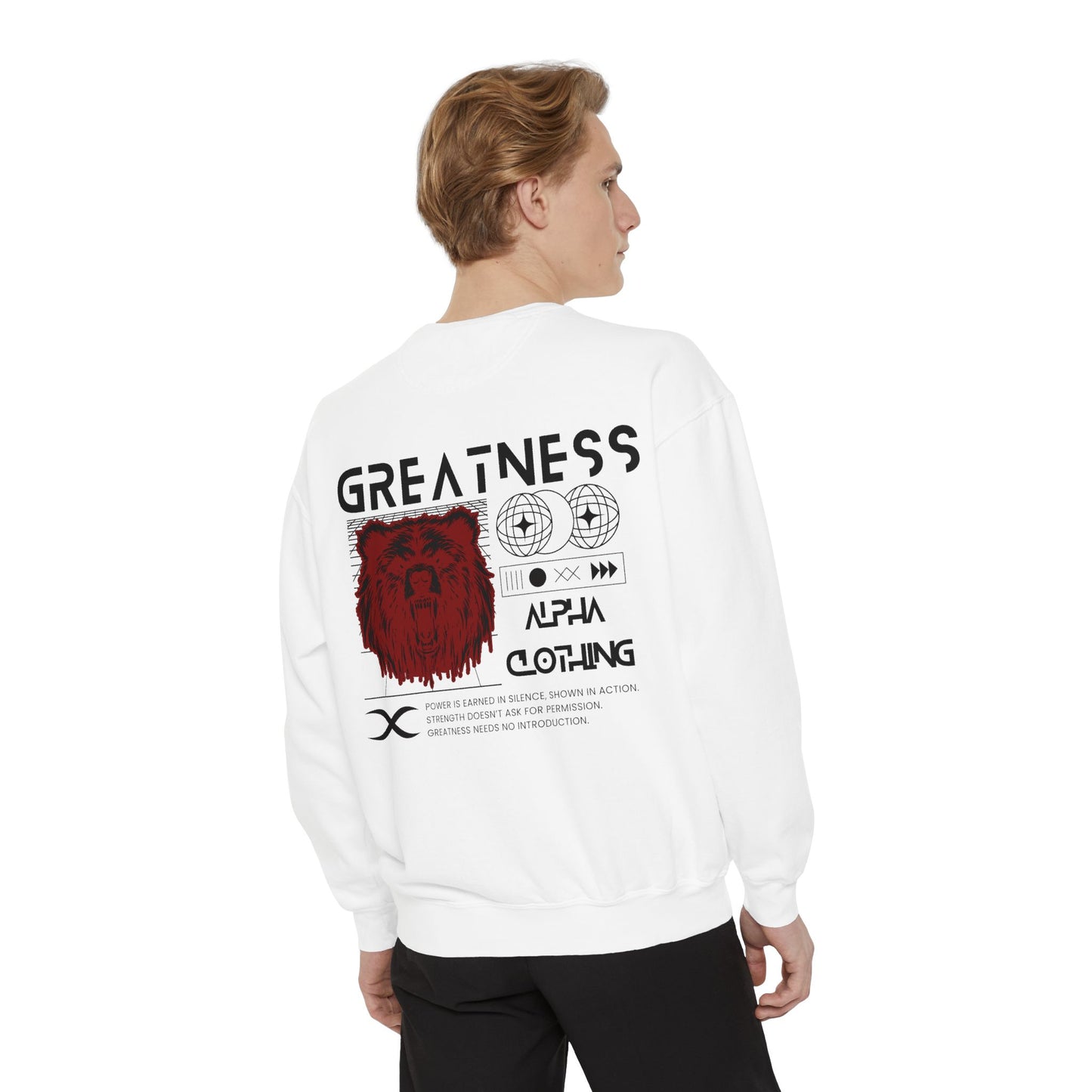 Greatness (Black&Red) Unisex Heavyweight Sweatshirt , Soft, Warm & Durable for Everyday Comfort