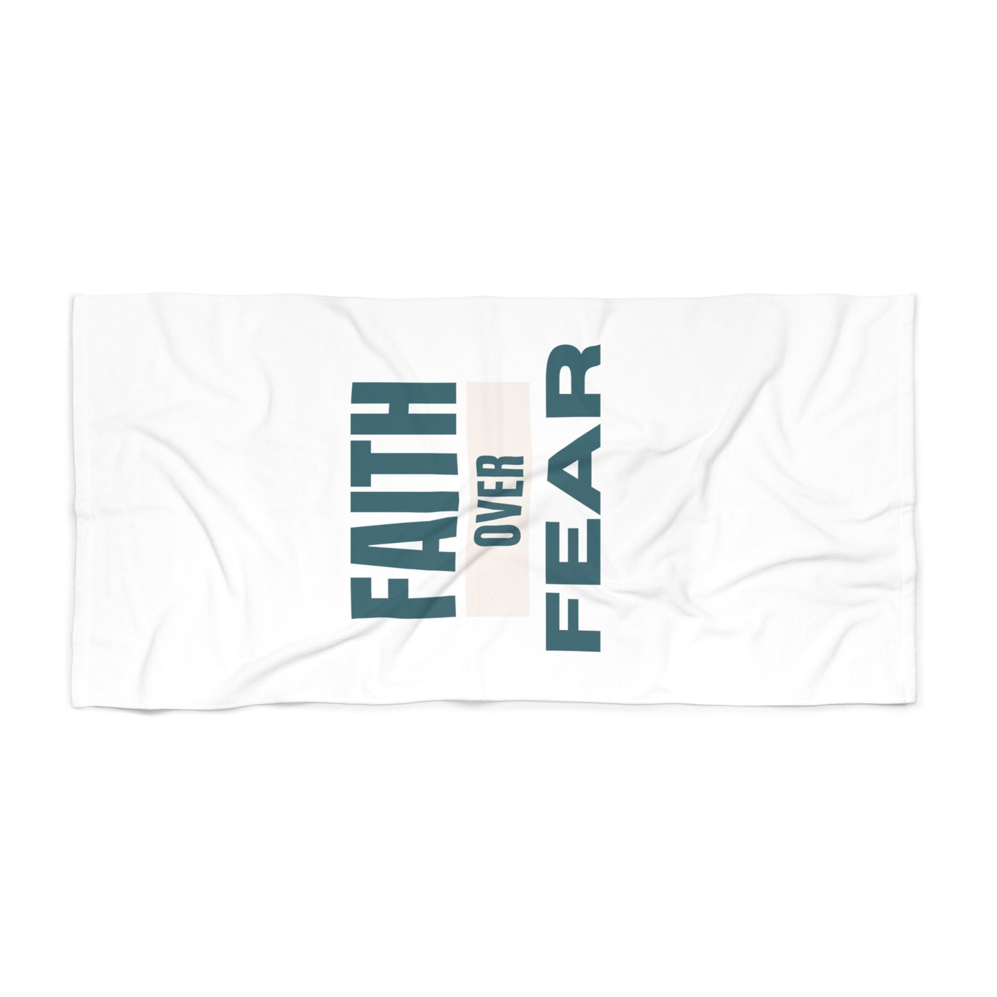 Faith Over Fear Beach Towel – Soft, Quick-Dry & Absorbent for Pool, Beach & Travel