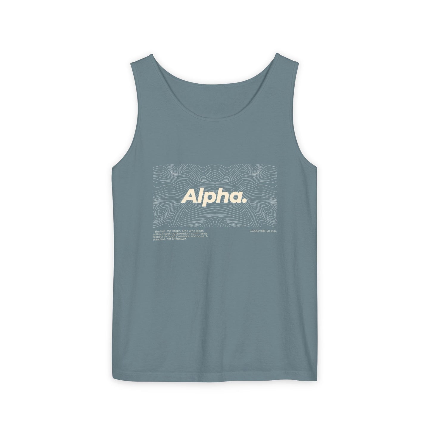 Alpha Waves (Ivory)Unisex Garment-Dyed Tank Top – Summer Fit for Beach Days, Relaxed Casual Wear, Travel Outfit