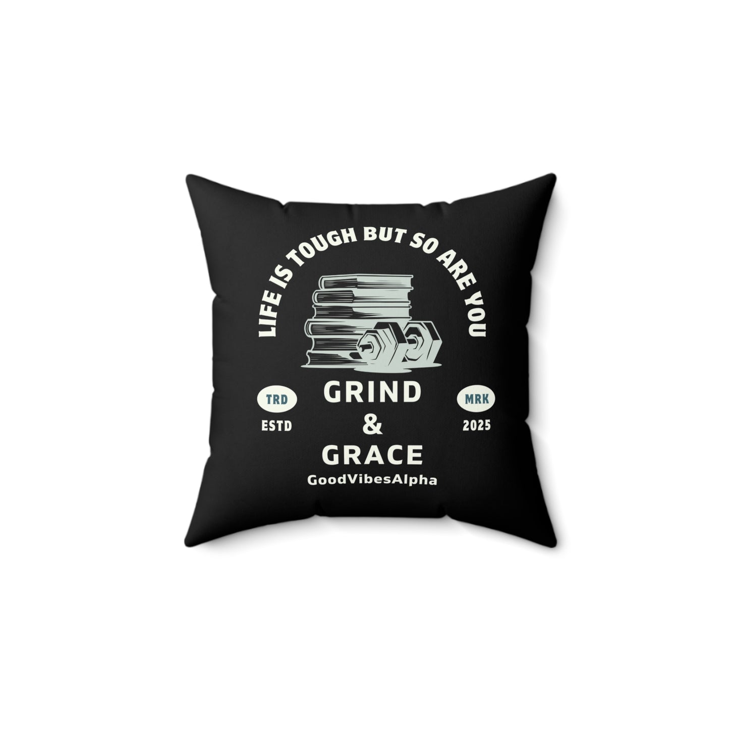 Grind & Grace Soft & Durable Square Pillow – Plush Polyester Cushion for Home & Office Decor