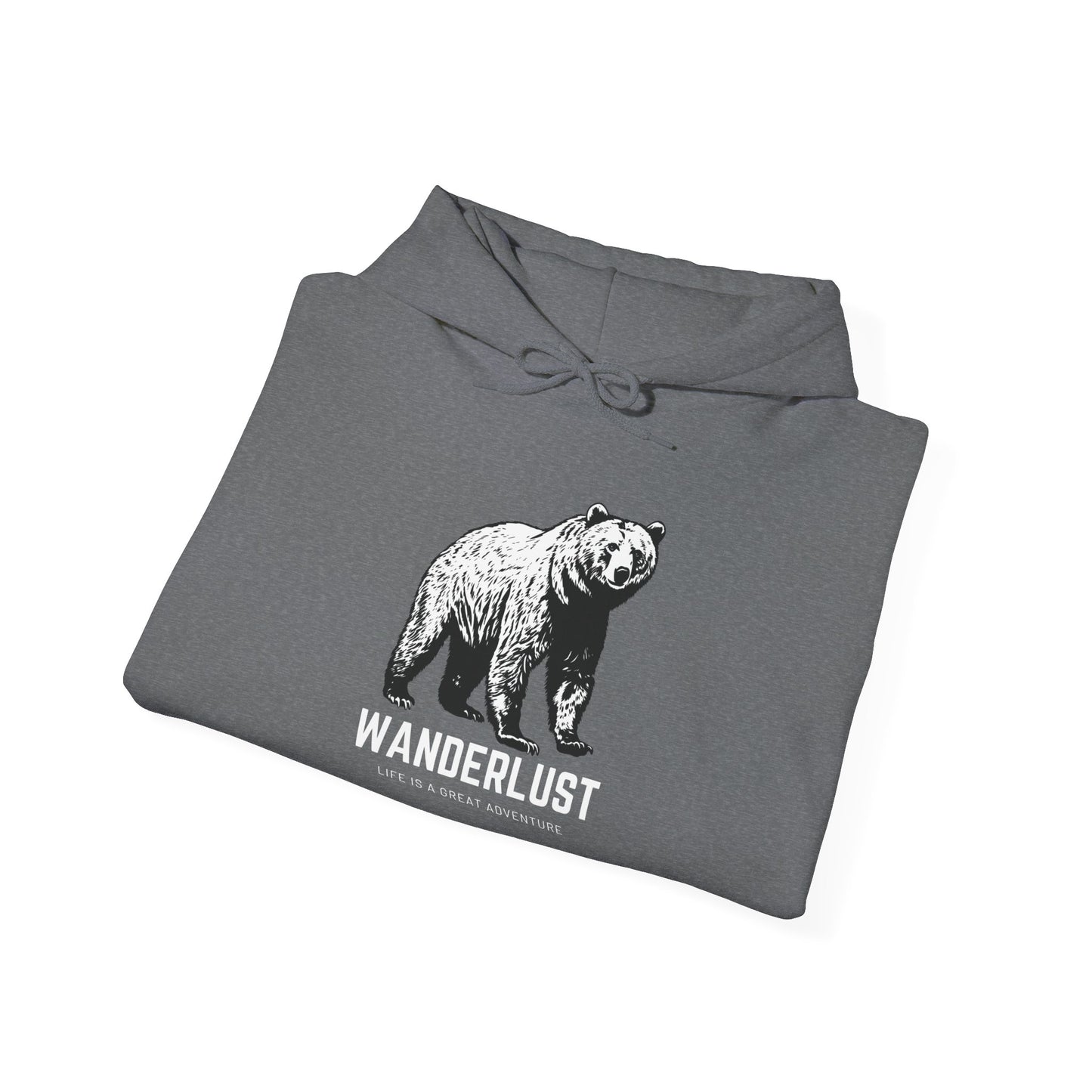 Wanderlust Hoodie (White)| Unisex Motivational Hoodie, Casual Outfit, Sportswear Gift, Inspirational Apparel