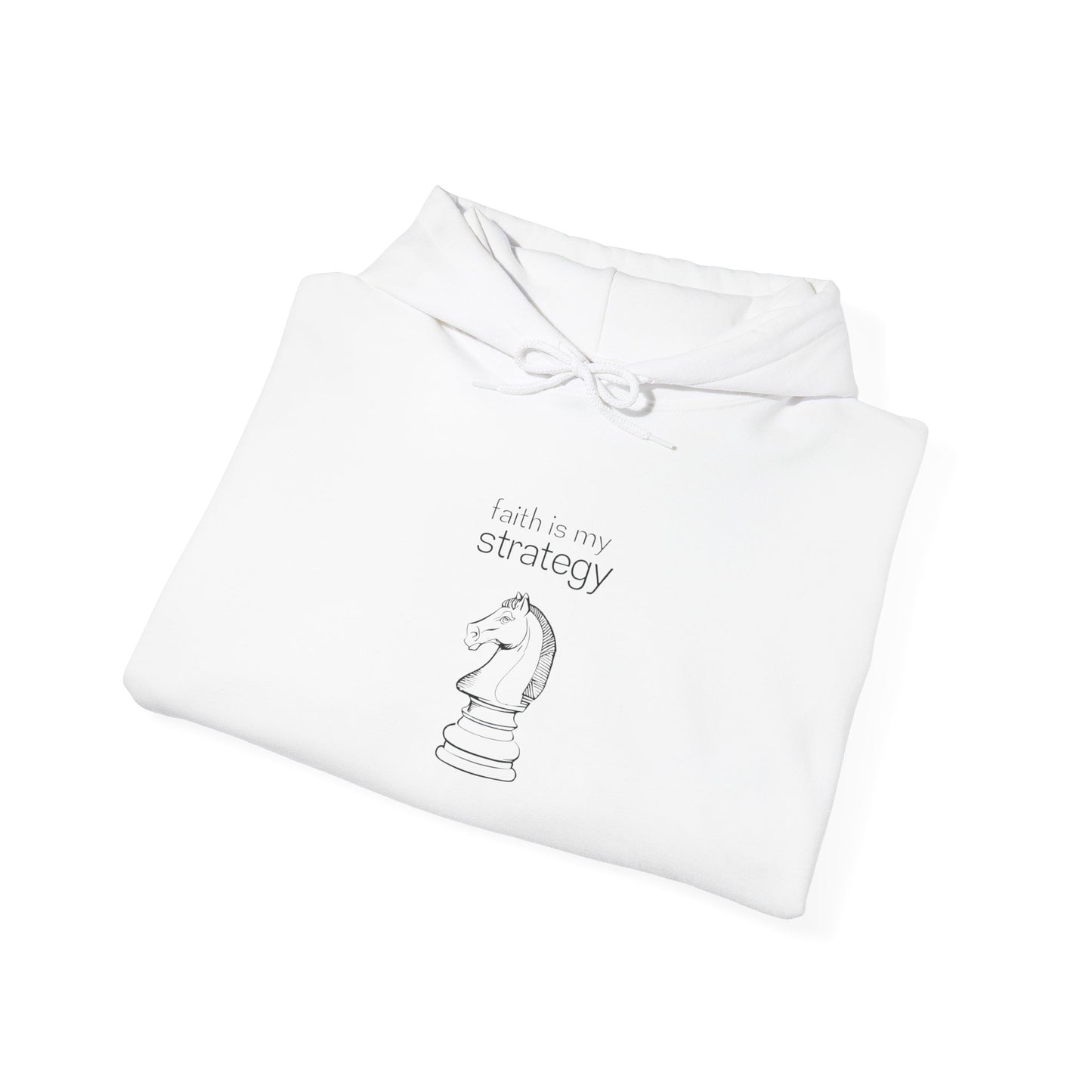 Faith Is My Strategy Hoodie – Soft & Cozy Unisex Pullover for Casual & Streetwear Style