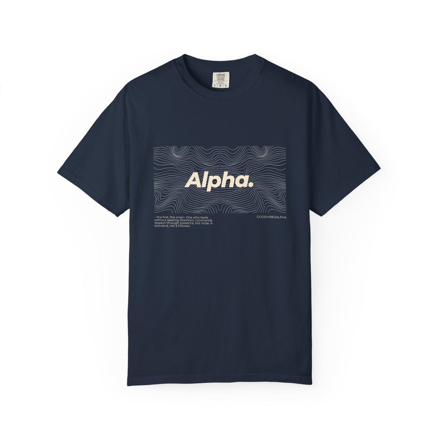 Alpha Waves (Ivory) Garment-Dyed T-Shirt – Streetwear-Inspired Casual Tee, Soft Fit, Everyday Outfit, Gift for Him or Her