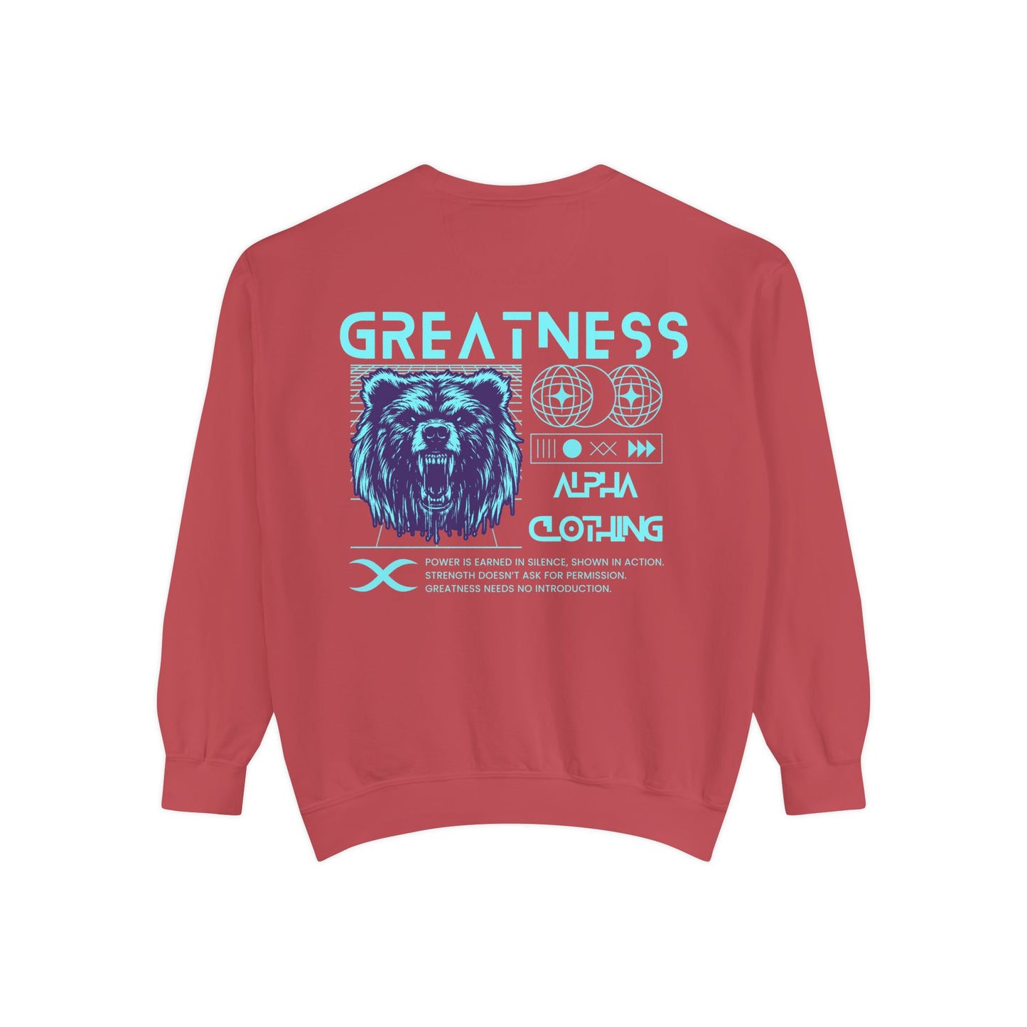 Greatness (Aqua) Unisex Heavyweight Sweatshirt , Soft, Warm & Durable for Everyday Comfort