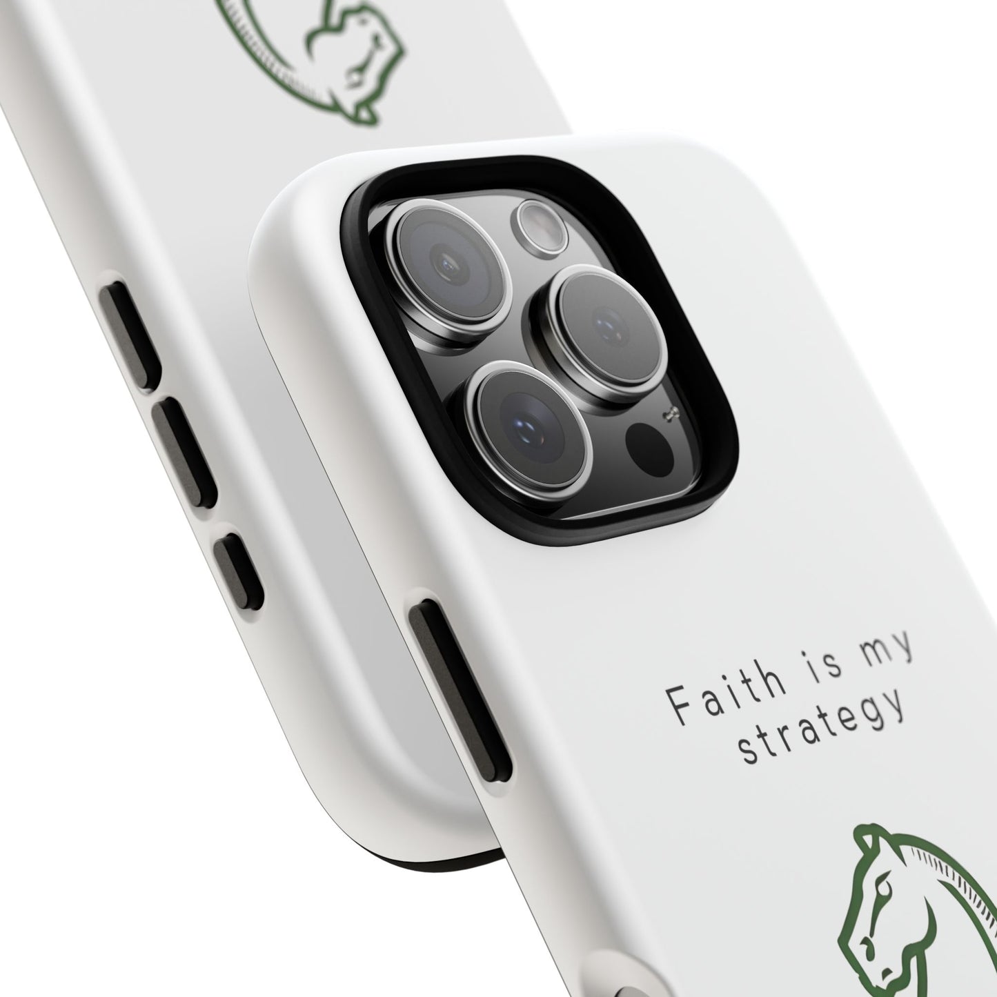 Faith Is My Strategy Phone Case - Knight Chess Piece Design for iPhone 12 to iPhone 16