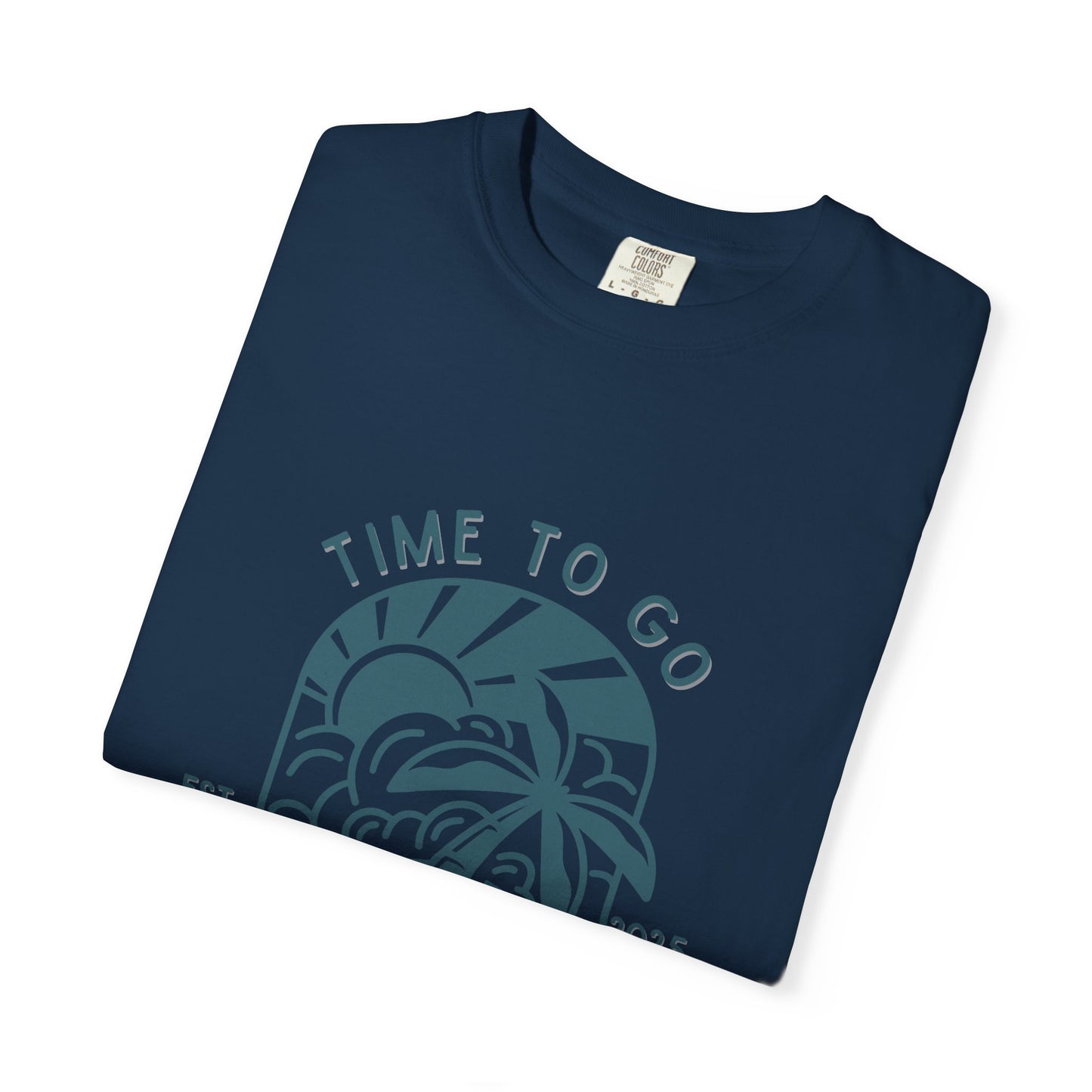 Beach Time Unisex T-Shirt – Garment-Dyed Retro Tee for Summer Trips, Vacations, Casual Wear, Travel Outfit
