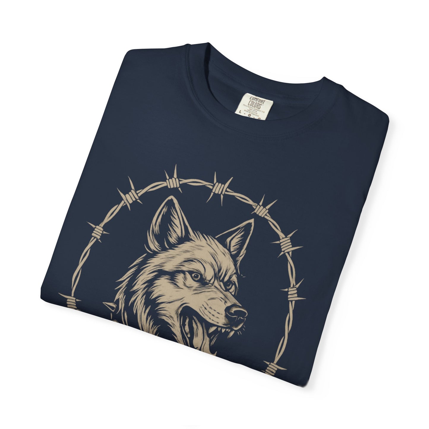 Good Vibes Alpha Wolf Unisex Garment-Dyed T-Shirt – Casual Everyday Fit, Streetwear Vibes, Soft Cotton