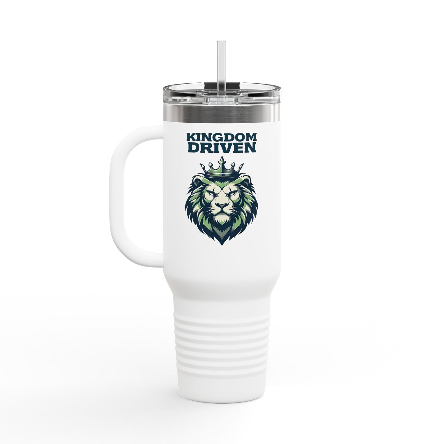 Kingdom Driven 40oz Insulated Travel Mug – Stainless Steel, Double-Wall, Leak-Proof with Handle