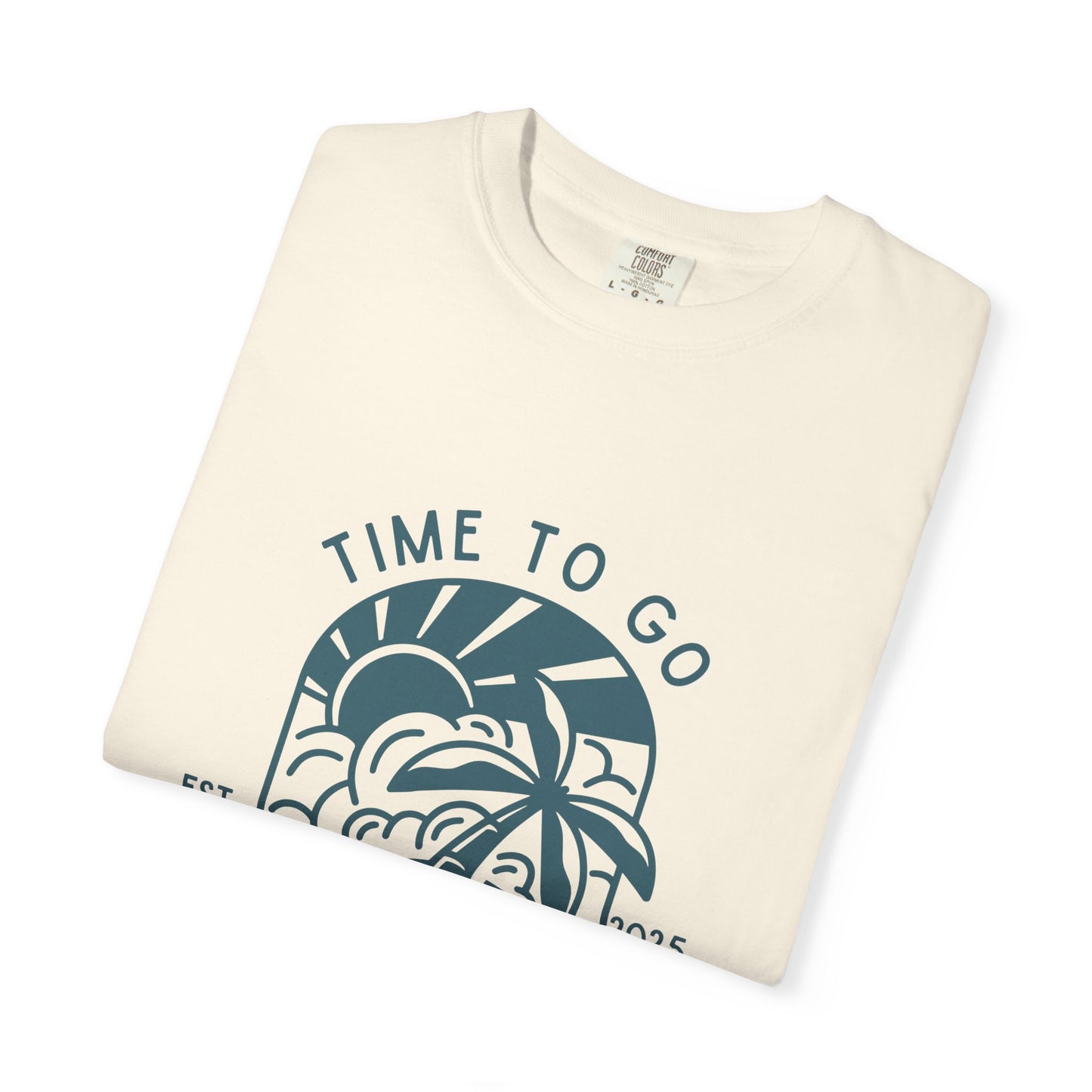 Beach Time Unisex T-Shirt – Garment-Dyed Retro Tee for Summer Trips, Vacations, Casual Wear, Travel Outfit