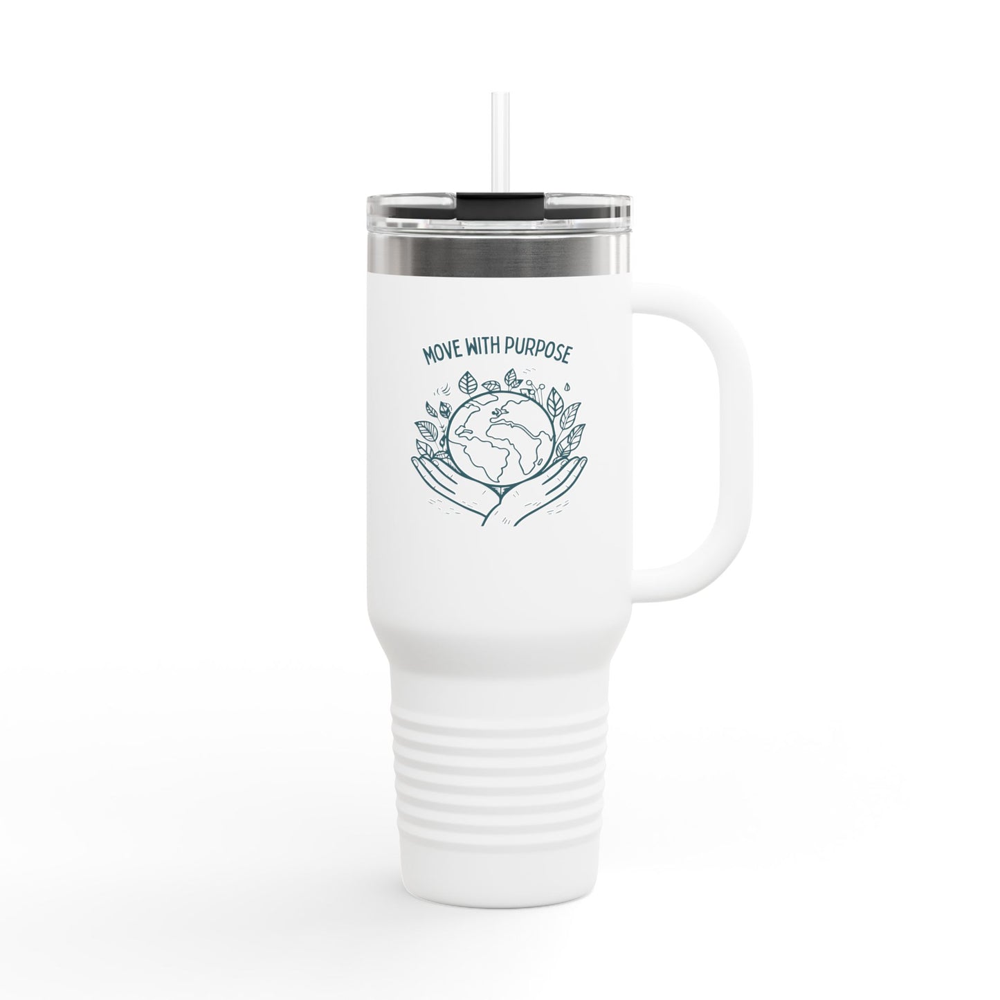 Move with Purpose Insulated Travel Mug – 40oz Stainless Steel, Leak-Proof & Double-Wall Insulated