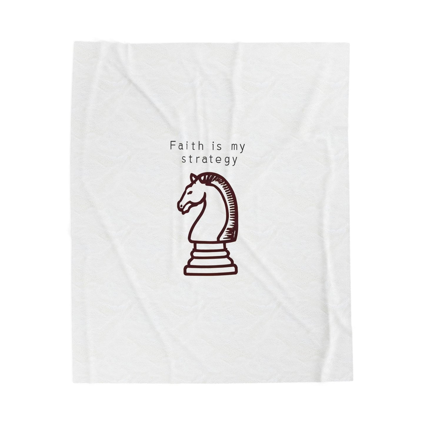 Faith is my Strategy Velveteen Plush Blanket – Ultra-Soft, Warm & Durable for Home & Gifts