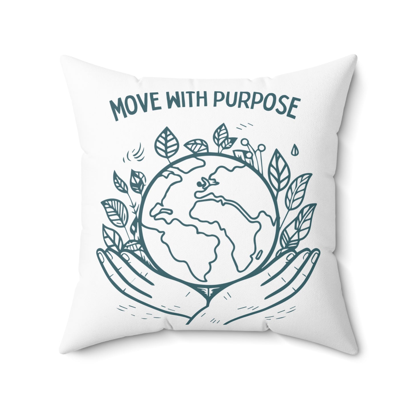 Move with Purpose Soft & Durable Square Pillow – Plush Polyester Cushion for Home & Office Decor