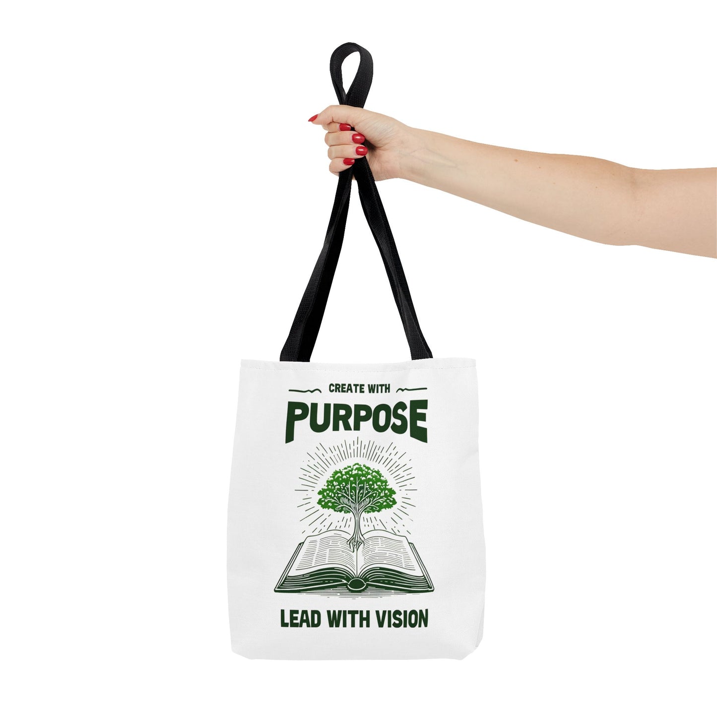 Create With Purpose Tote Bag β Durable Canvas Bag with Inspirational Tree and Vision Design for Everyday Use