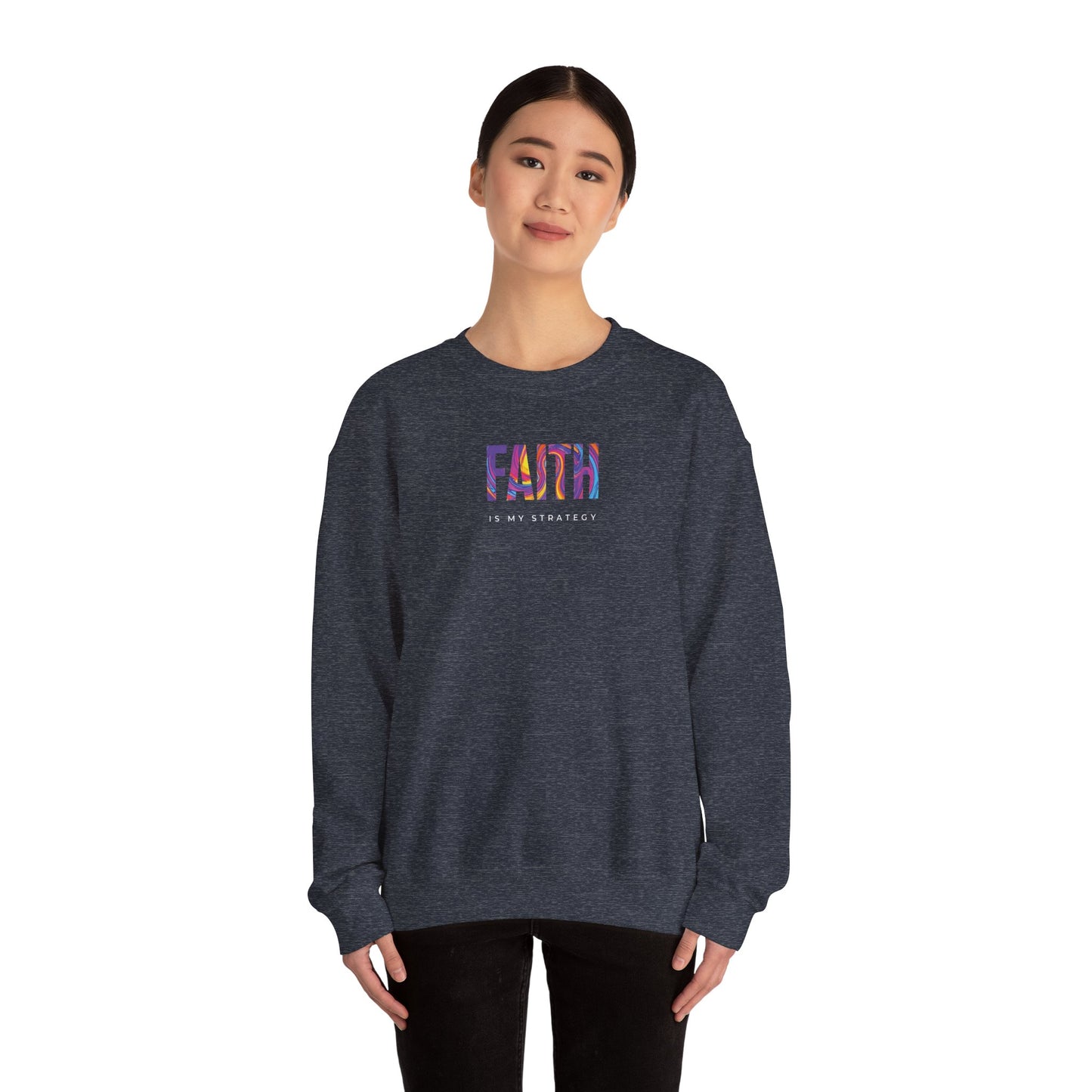 Faith Is My Strategy Crewneck – Soft Cozy Unisex Sweatshirt for Casual & Streetwear Style