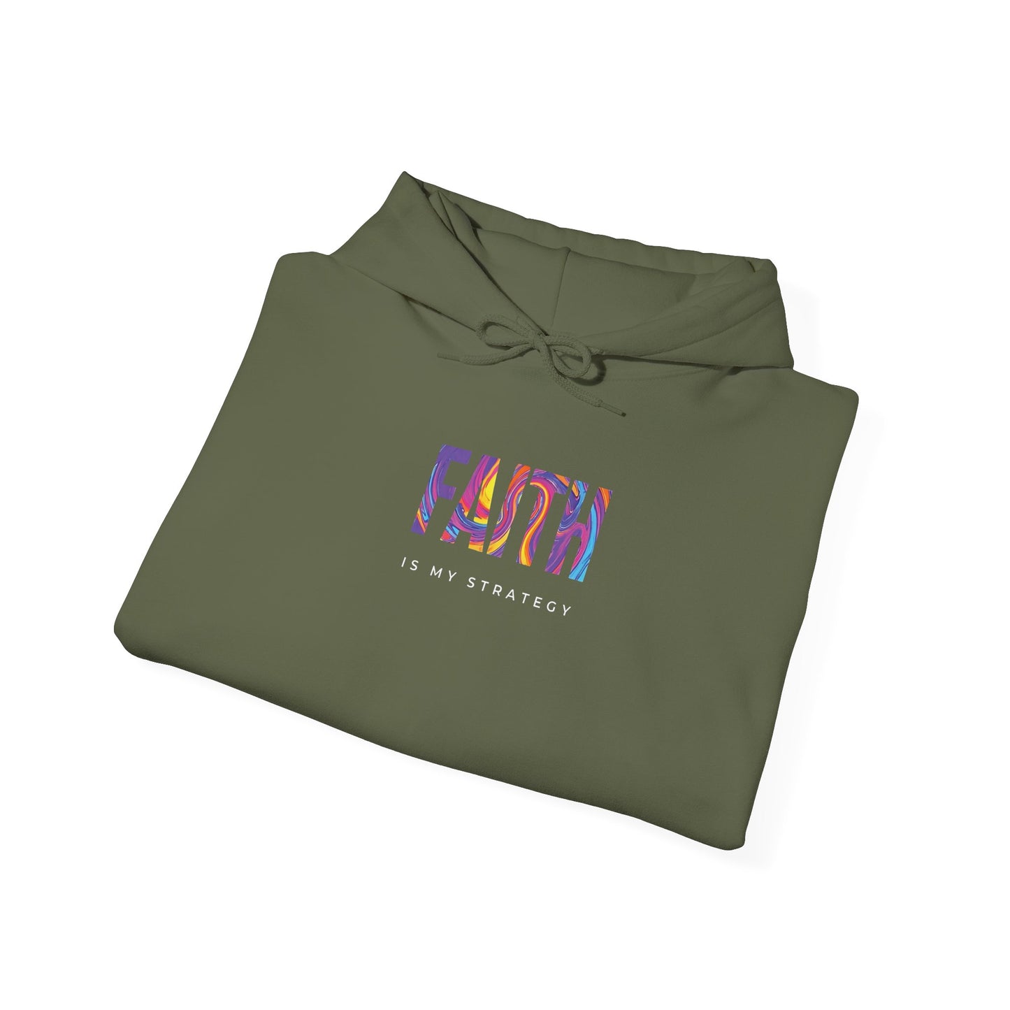 Faith Is My Strategy Hoodie – Soft & Cozy Unisex Pullover for Casual & Streetwear Style