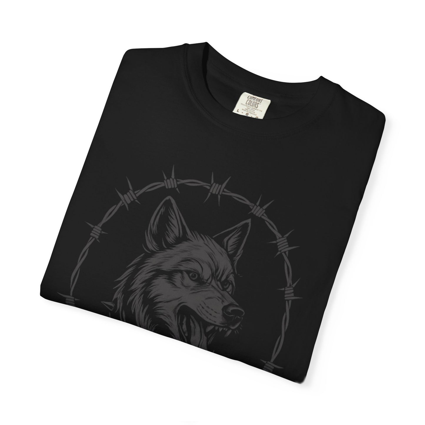 Good Vibes Alpha Wolf (Grey) Unisex Garment-Dyed T-Shirt – Casual Everyday Fit, Streetwear Vibes, Soft Cotton