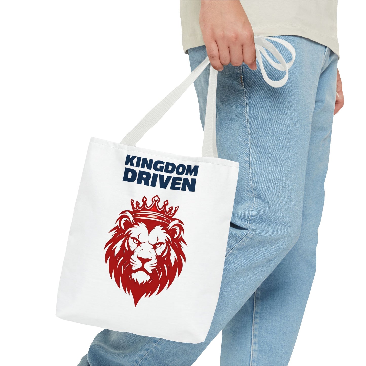 Kingdom Driven Lion Tote Bag β Durable Canvas Bag with Inspirational Design for Everyday Use