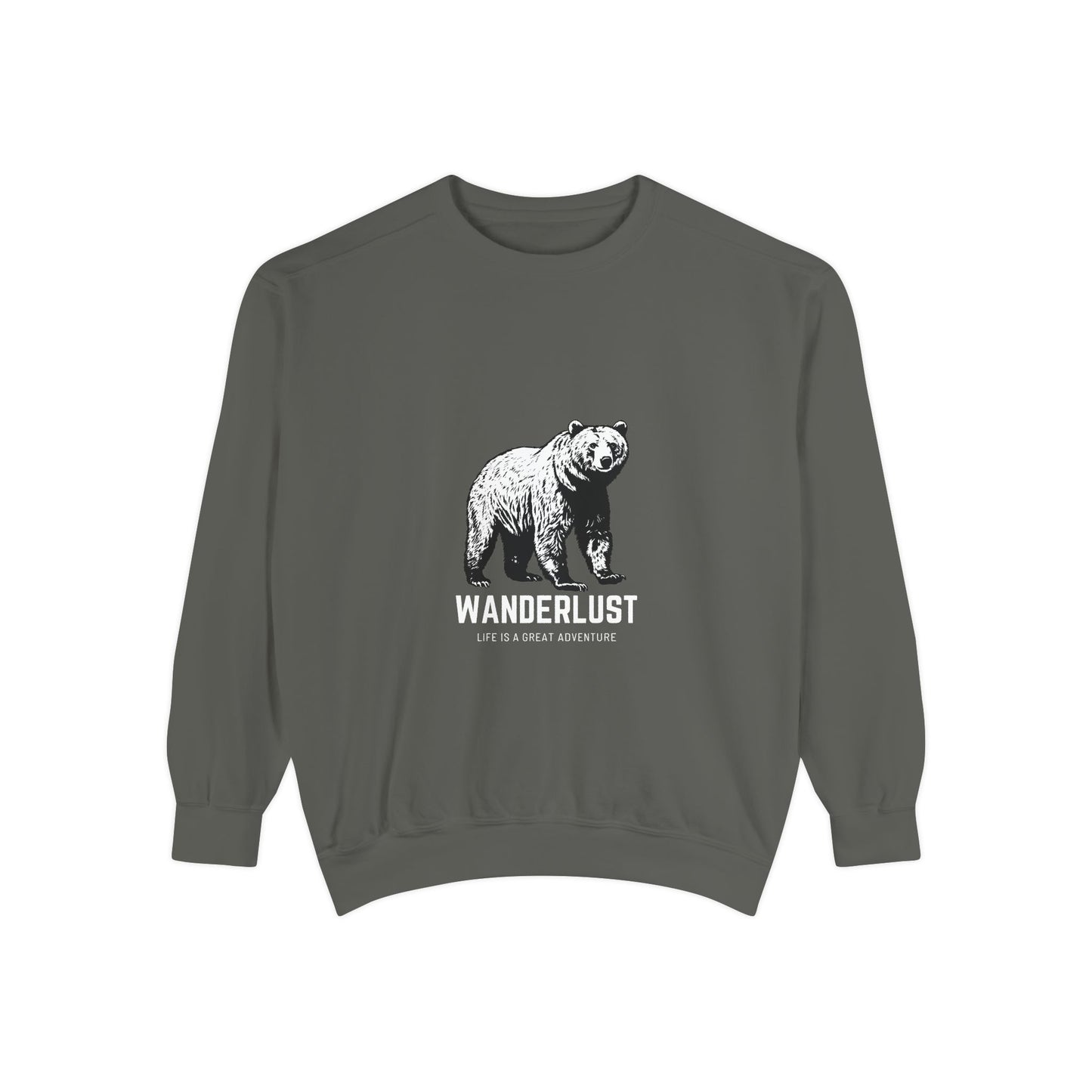 Wanderlust (White) Unisex Heavyweight Sweatshirt , Soft, Warm & Durable for Everyday Comfort