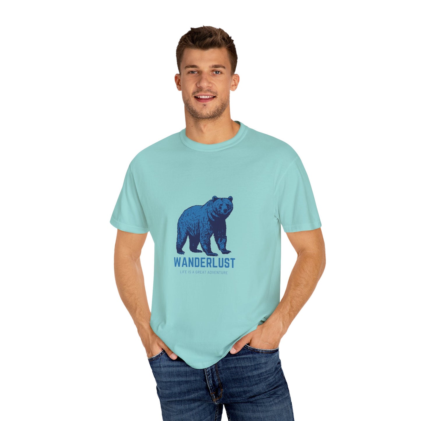 Wanderlust (Blue) Unisex Garment-Dyed T-Shirt – Soft, Durable & Comfortable Everyday Wear