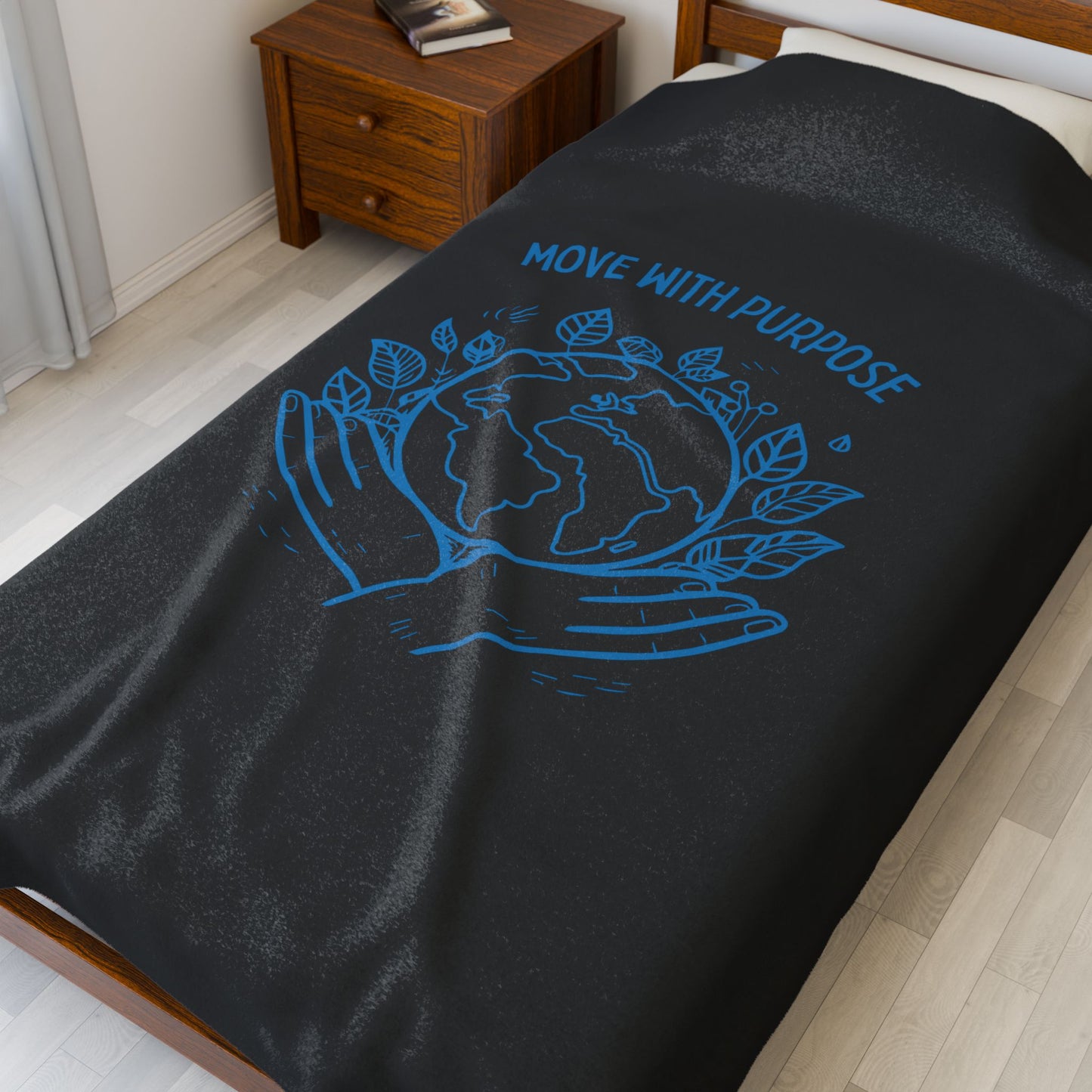 Move with Purpose Velveteen Plush Blanket – Ultra-Soft, Warm & Durable for Home & Gifts