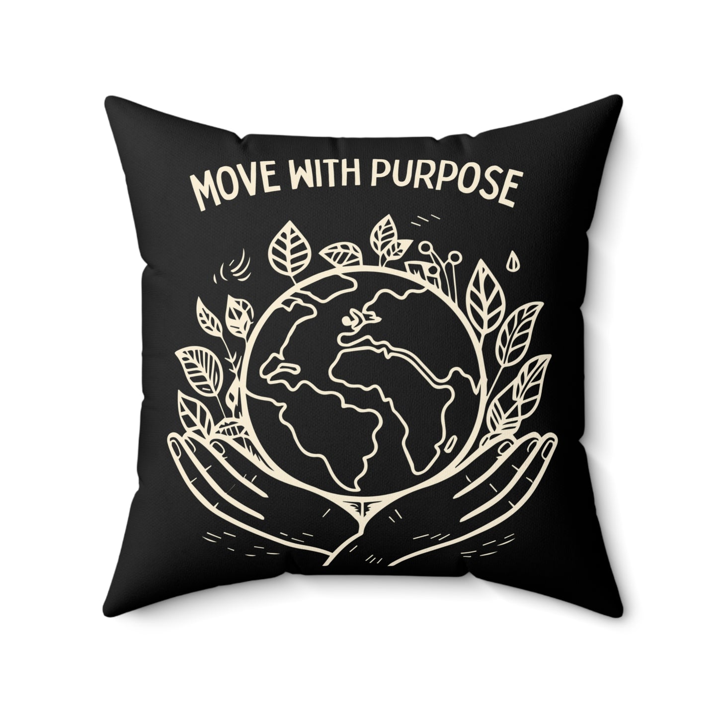Move with Purpose Soft & Durable Square Pillow – Plush Polyester Cushion for Home & Office Decor