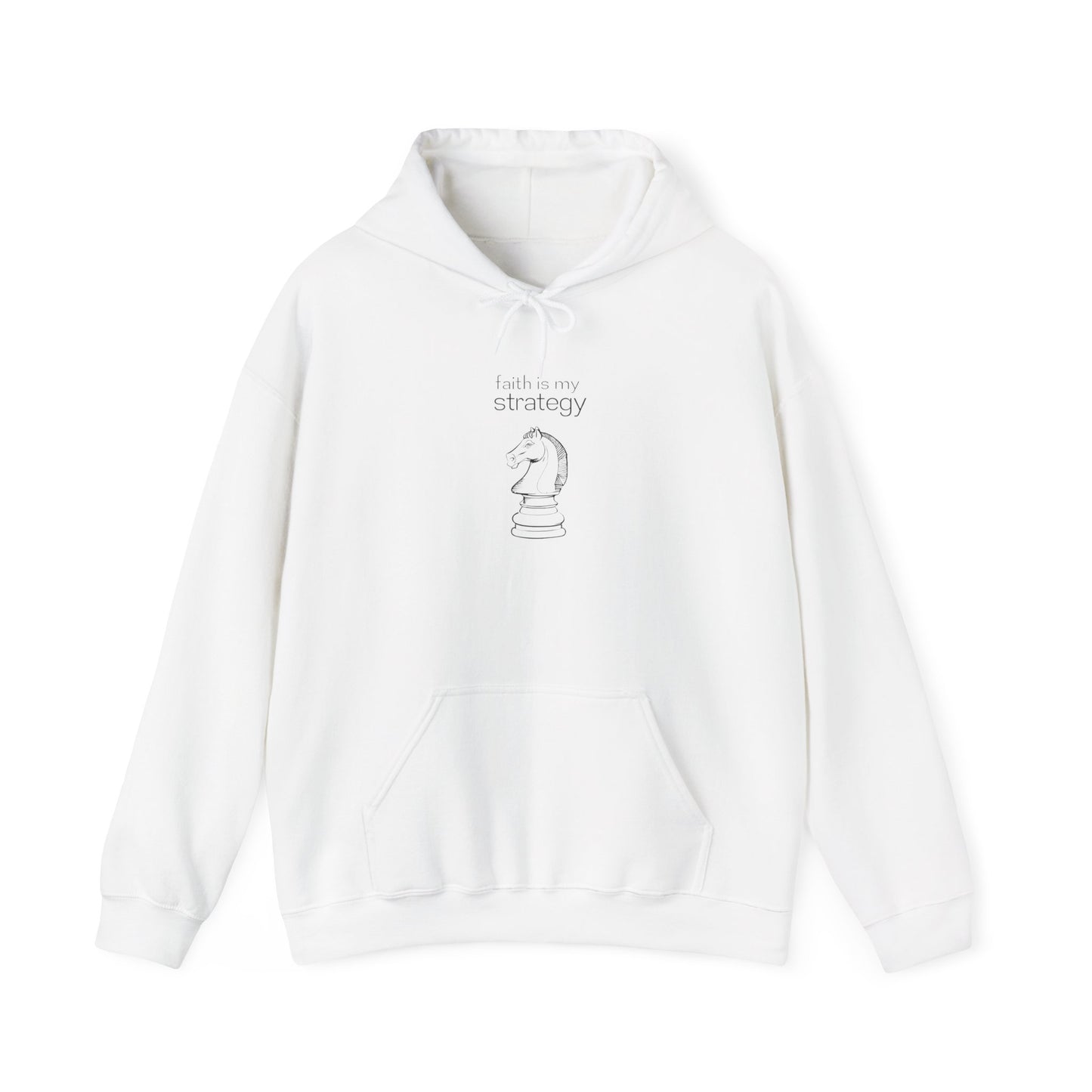 Faith Is My Strategy Hoodie – Soft & Cozy Unisex Pullover for Casual & Streetwear Style