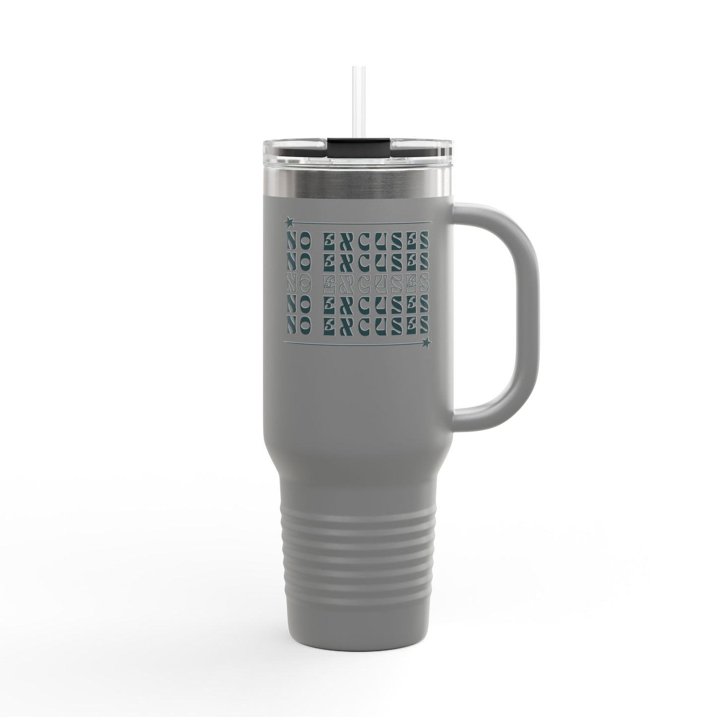 No Excuses Insulated Travel Mug – 40oz Stainless Steel, Leak-Proof & Double-Wall Insulated