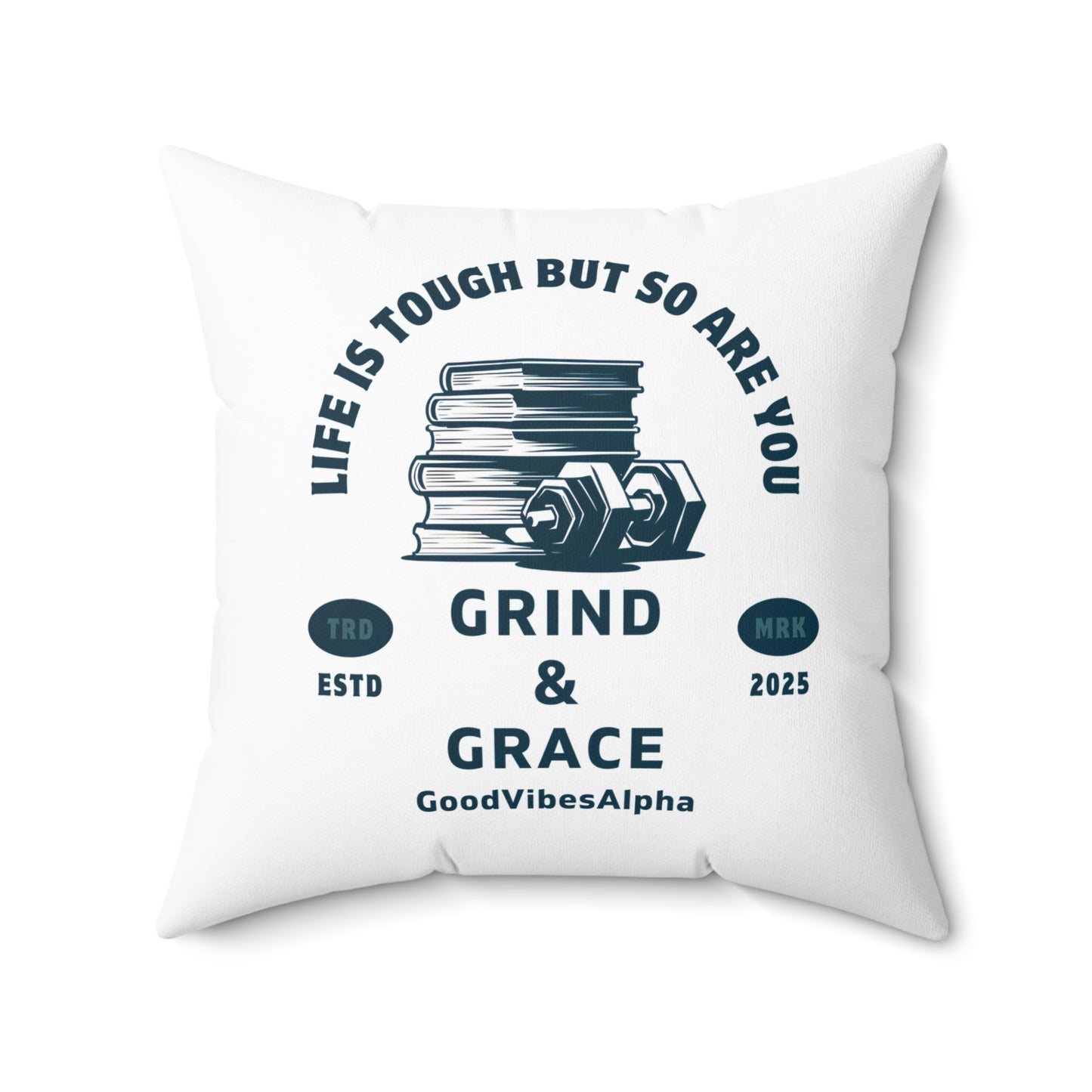 Grind & Grace Soft & Durable Square Pillow – Plush Polyester Cushion for Home & Office Decor