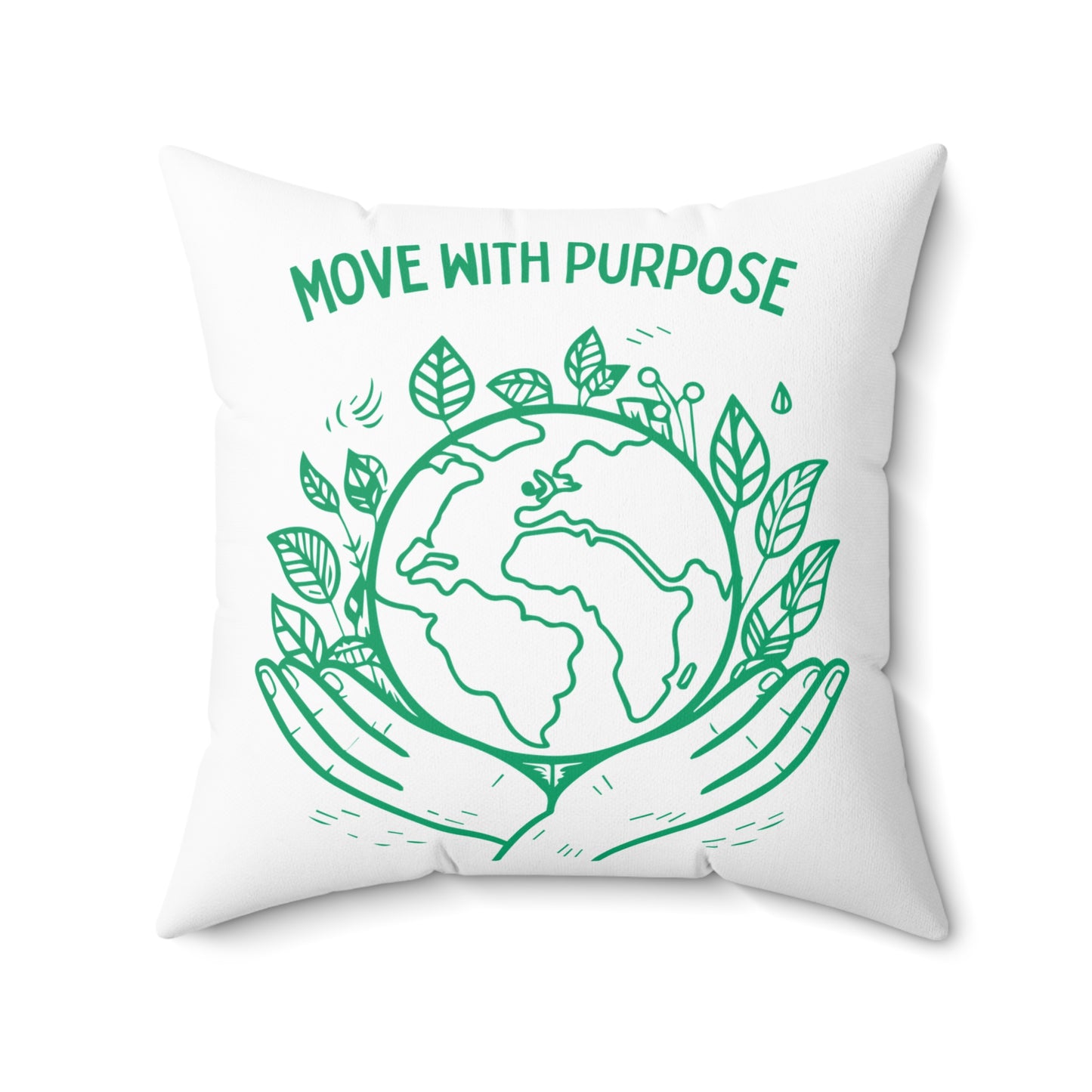 Move with Purpose Soft & Durable Square Pillow – Plush Polyester Cushion for Home & Office Decor
